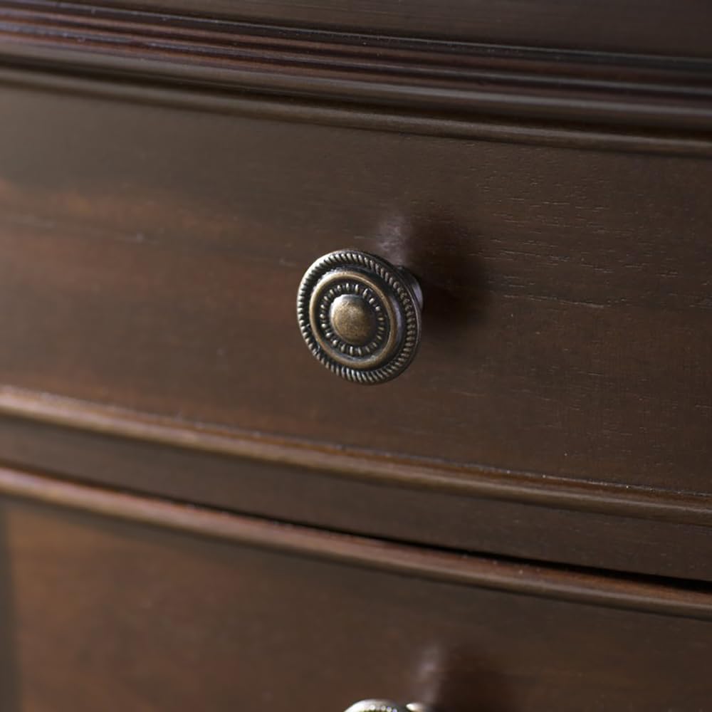 Lawson Standing Jewelry Armoire Cabinet - Walnut Wood Jewelry Storage Organizer with Flip Top Mirror, 2 Side Doors & 7 Drawers - Perfect for Necklaces, Earrings & Bracelets - Ideal for Bedroom, Dressing Room & Closet Organization