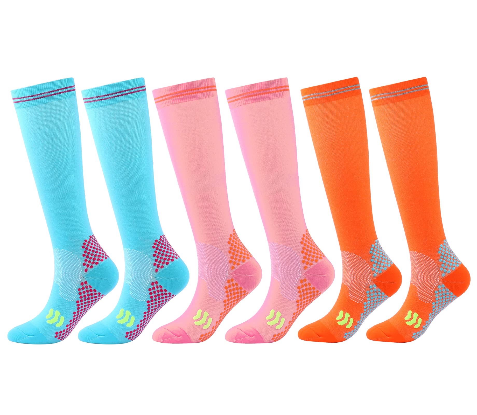 3 Pairs Women's Compression Socks 20-30 mmHg Knee High - Medical Grade Support for Circulation, Swelling Relief & Varicose Veins - Perfect for Nurses, Travel, Pregnancy & Post-Surgery Recovery