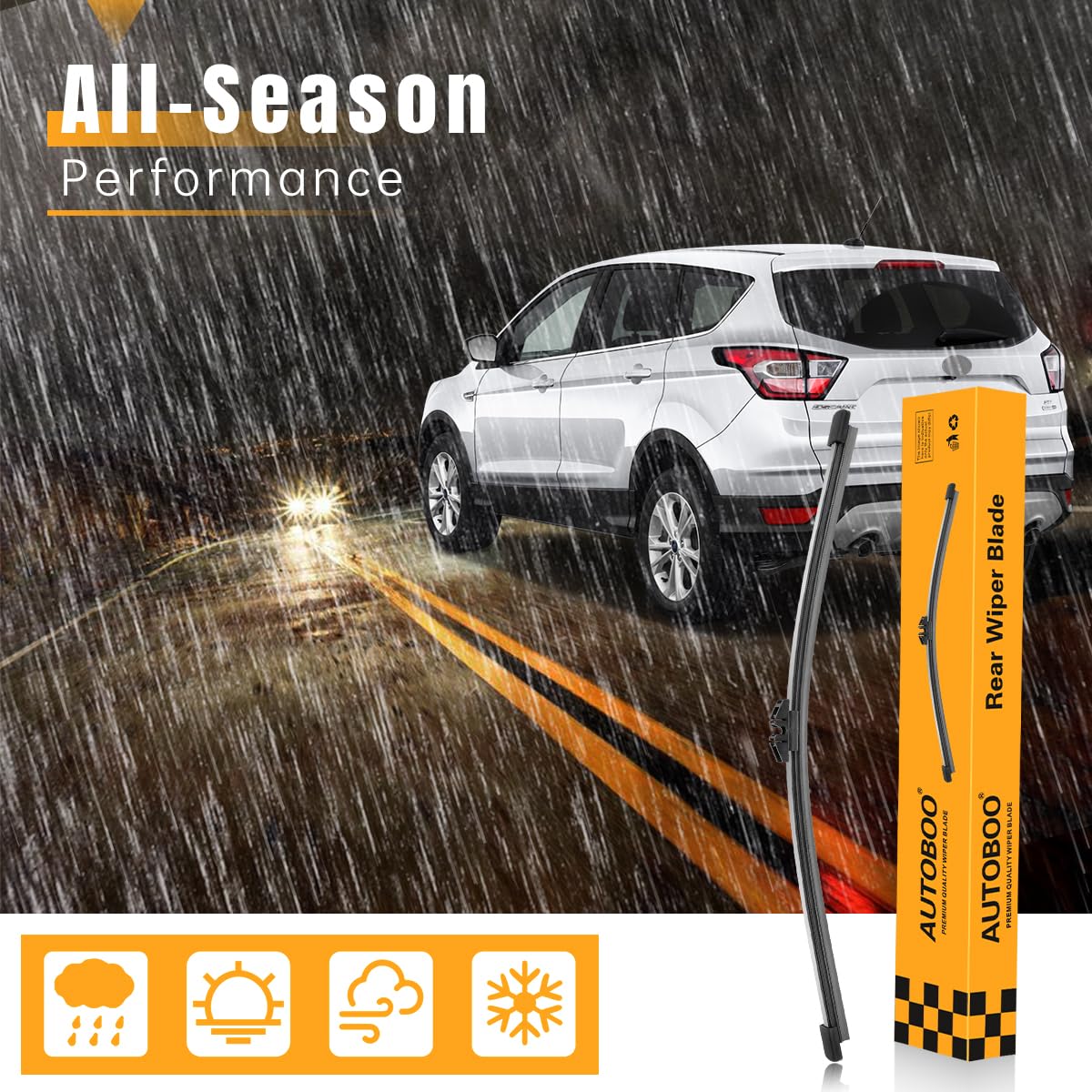 AUTOBOO 11 Inch Rear Wiper Blade Replacement for Ford Explorer 2011-2023, Escape 2013-2023 & Lincoln MKX 2016-2018 - Exact Fit OE Quality (Part# BB5Z17526C) - Perfect for Rainy Weather & Winter Driving (Pack of 1)