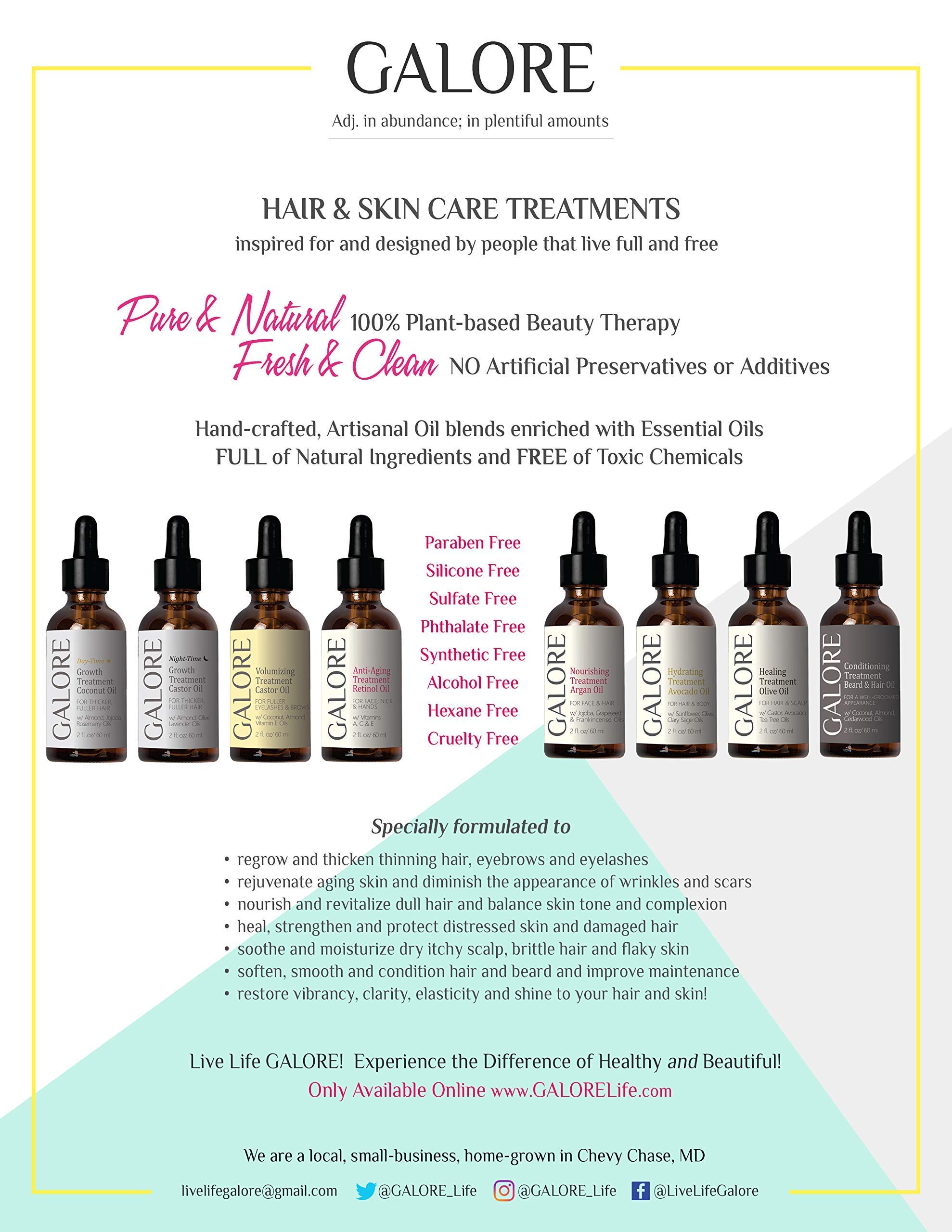 Premium Olive Oil Hair & Scalp Treatment for Hair Loss & Breakage - Vitamin E Enriched Pure Olive Oil with Essential Oils - Repair Damaged, Frizzy, Dry & Curly Hair - Natural Hair Growth Serum by GALORE Naturals - Perfect for Daily Hair Care & Deep Conditioning Treatments