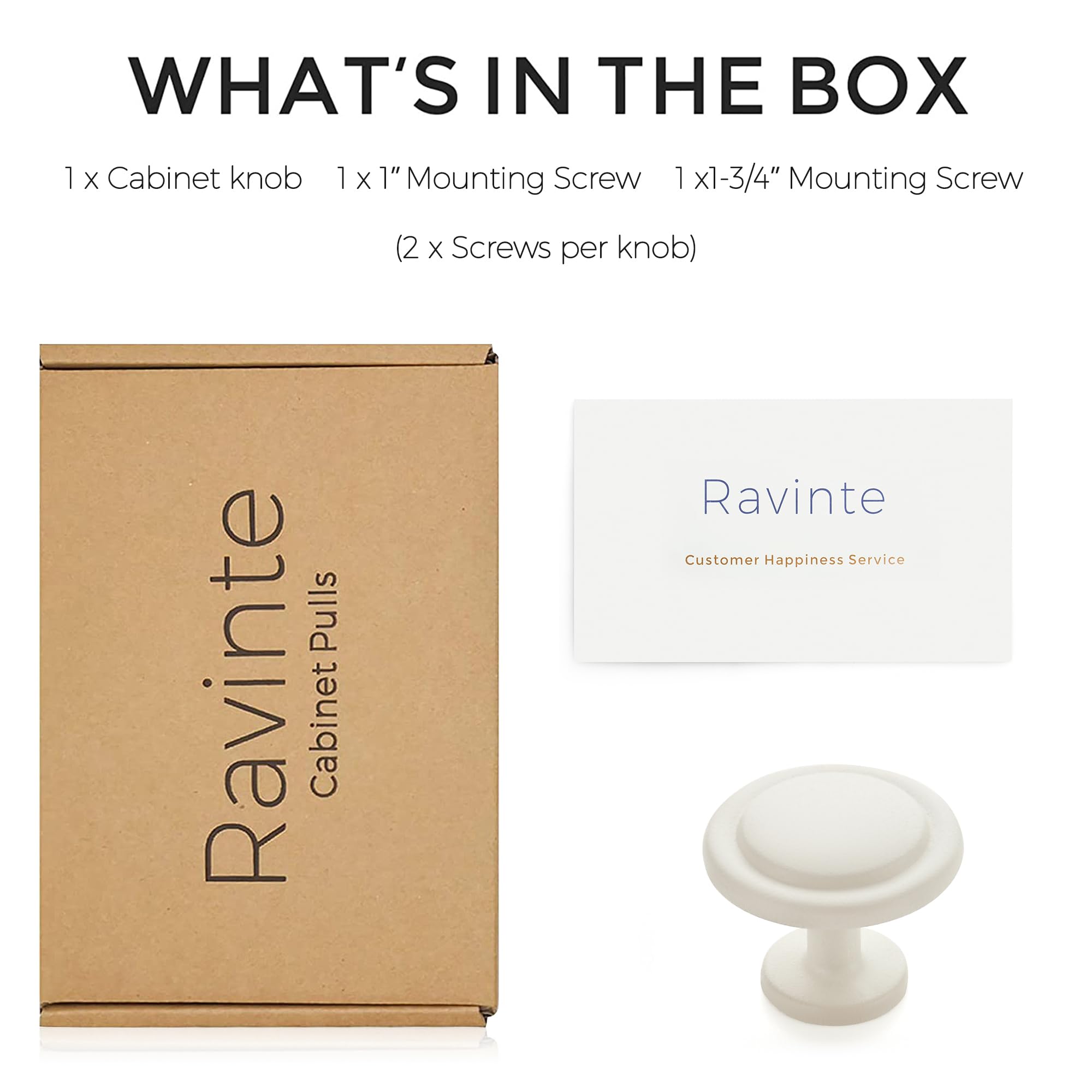 Ravinte 1-1/4 Inch White Frosted Zinc Cabinet Knobs - 1 Pack (10 Pieces) - Elegant Drawer Pulls & Door Knobs for Kitchen Cabinets, Dressers, Nightstands - Perfect for Home, Office & DIY Furniture Upgrade