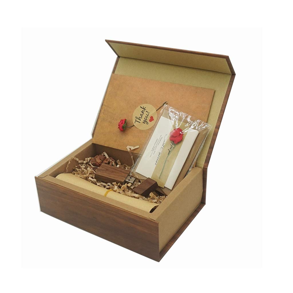LONMAX 16GB Wooden USB Flash Drive 2.0 with Gift Box - Perfect for Gifting & Data Storage
