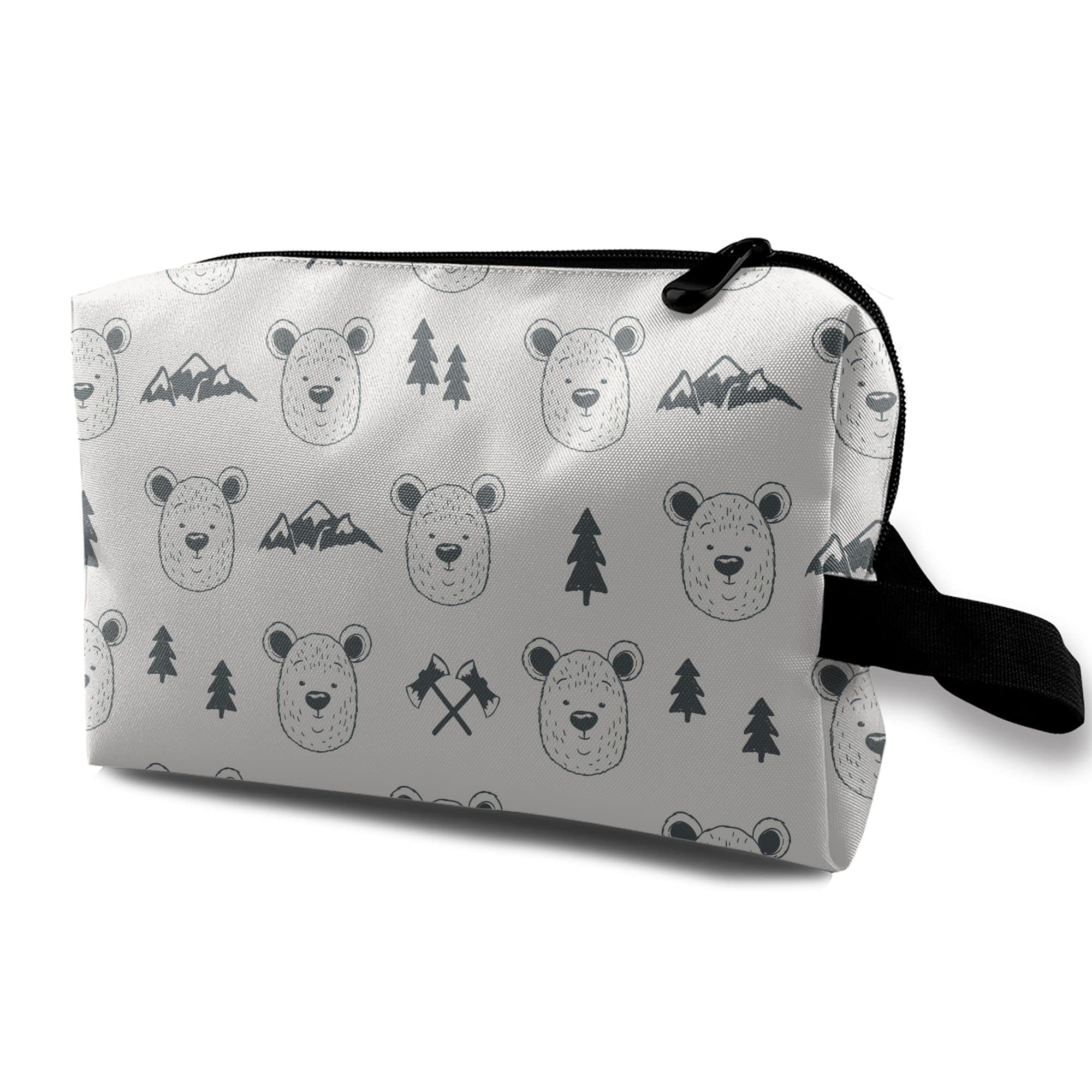 Bear Heads Women's Large Travel Toiletry Bag Organizer - Waterproof Cosmetic & Makeup Case for Bathroom, Shower, Gym, Vacation - Perfect for Travel Essentials & Stationery Storage