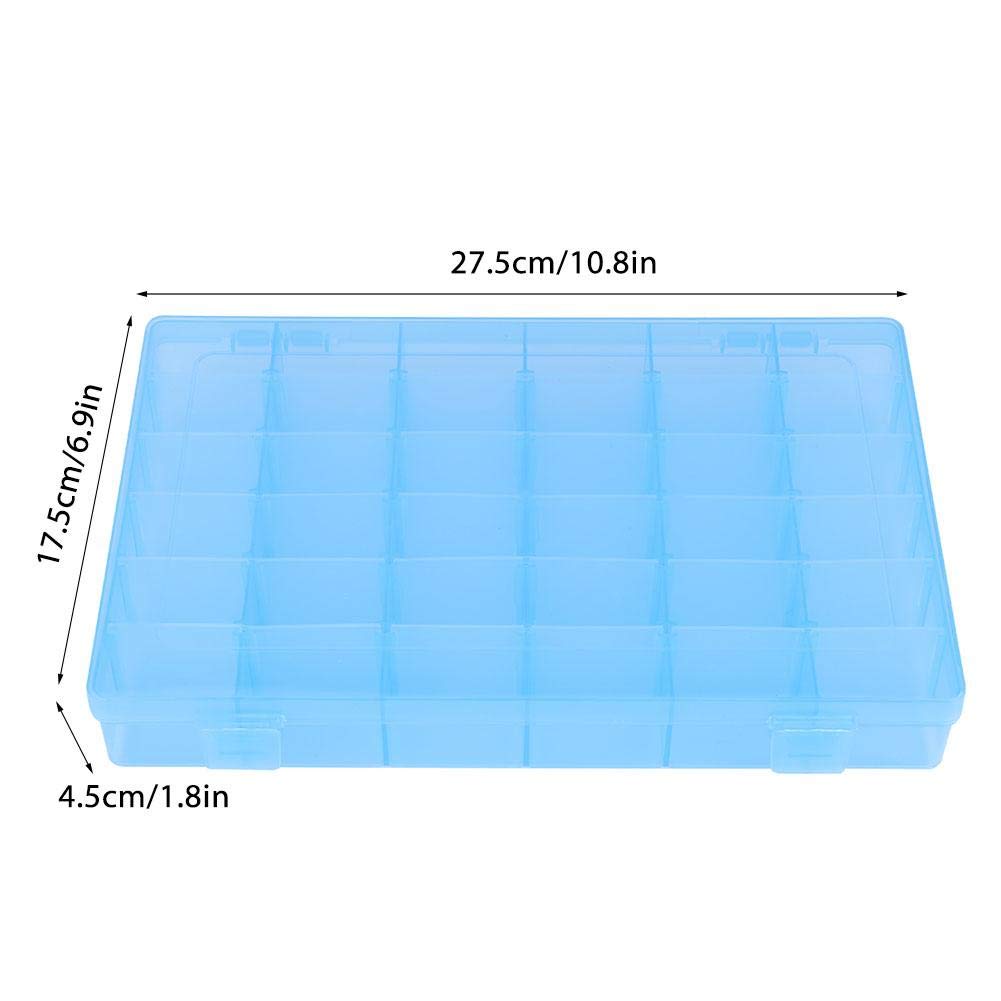 Asixx 36-Slot Rubber Band Storage Box - Plastic Organizer Case for Earrings, Hair Ties & Small Accessories - Home & Office Organization (Blue) - Perfect for Craft Rooms, Bathrooms & Vanity Tables