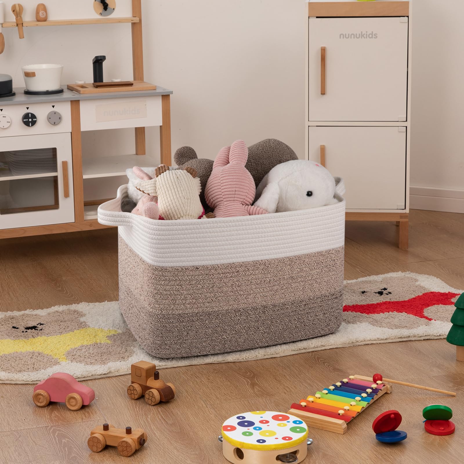 OIAHOMY Cotton Rope Storage Basket - 17.7