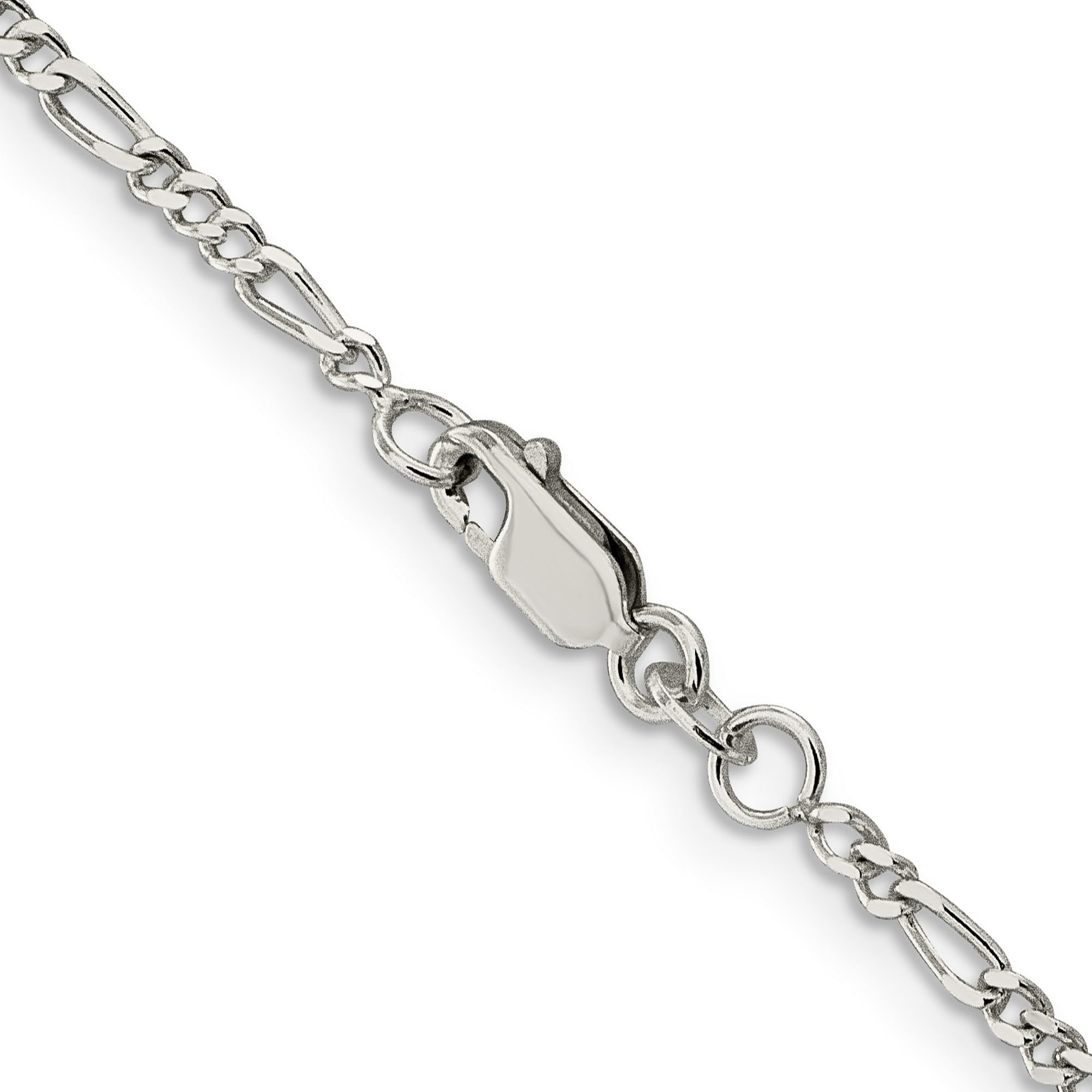 925 Sterling Silver Figaro Chain Necklace, Bracelet or Anklet - Durable Jewelry for Men & Women - Perfect for Gifts, Everyday Wear & Special Occasions