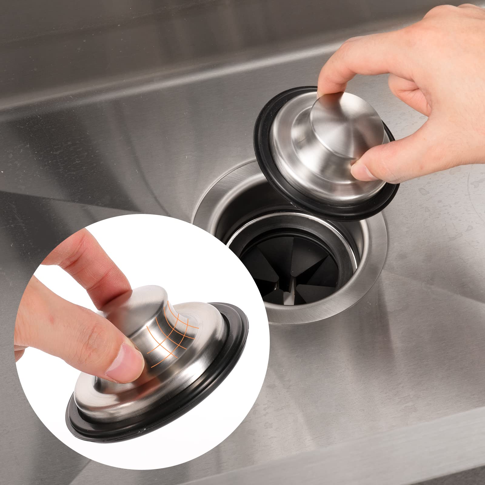RQYEKDO Universal 3-1/2 Inch Garbage Disposal Flange Stopper Collar Sink Baffle Kit - Stainless Steel Brushed Replacement for Standard Sink Drain Hole | Perfect for Kitchen Sink Maintenance & Leak Prevention