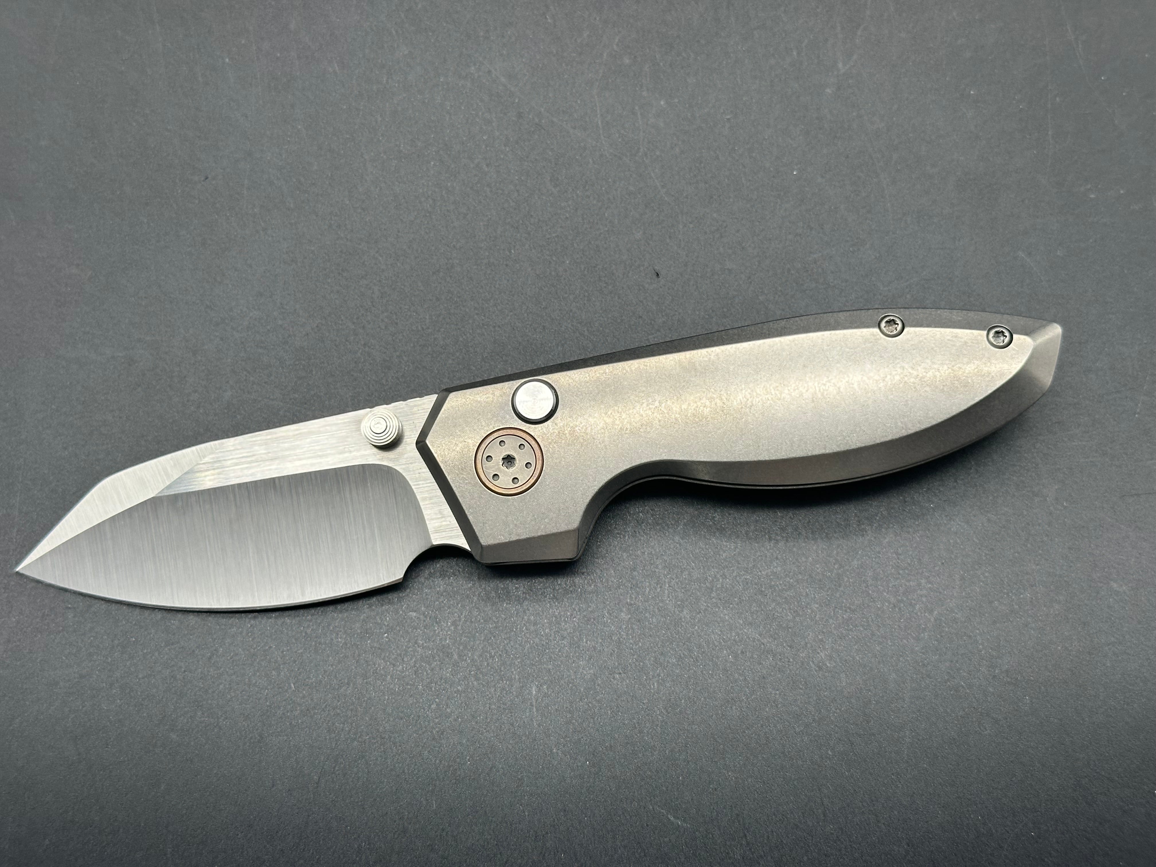 Alliance Designs Mini Slim Pickins Titanium Folding Knife with Satin Elmax Blade - Compact EDC Knife for Outdoor, Camping & Everyday Carry