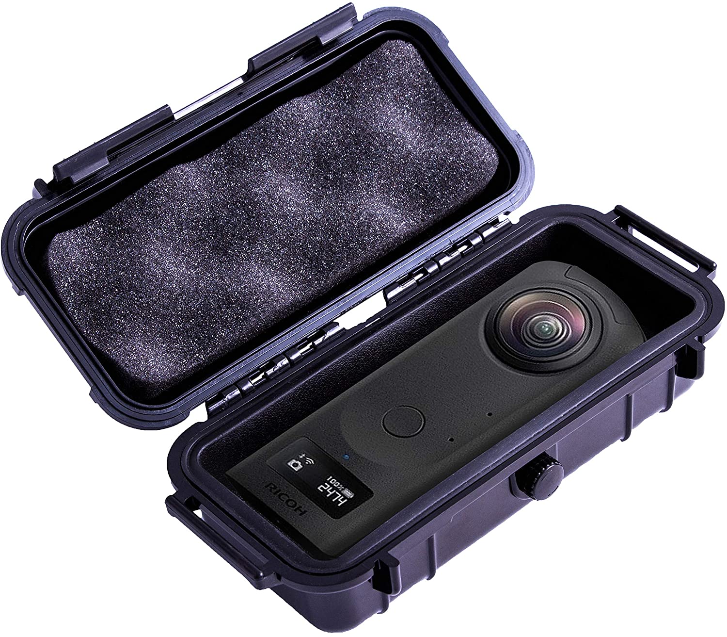 CASEMATIX 7 Inch Waterproof 360 Action Camera Case - Shockproof Protective Cover for Ricoh Theta Z1 360 Degree Camera - Perfect for Outdoor Adventures, Water Sports & Travel Photography