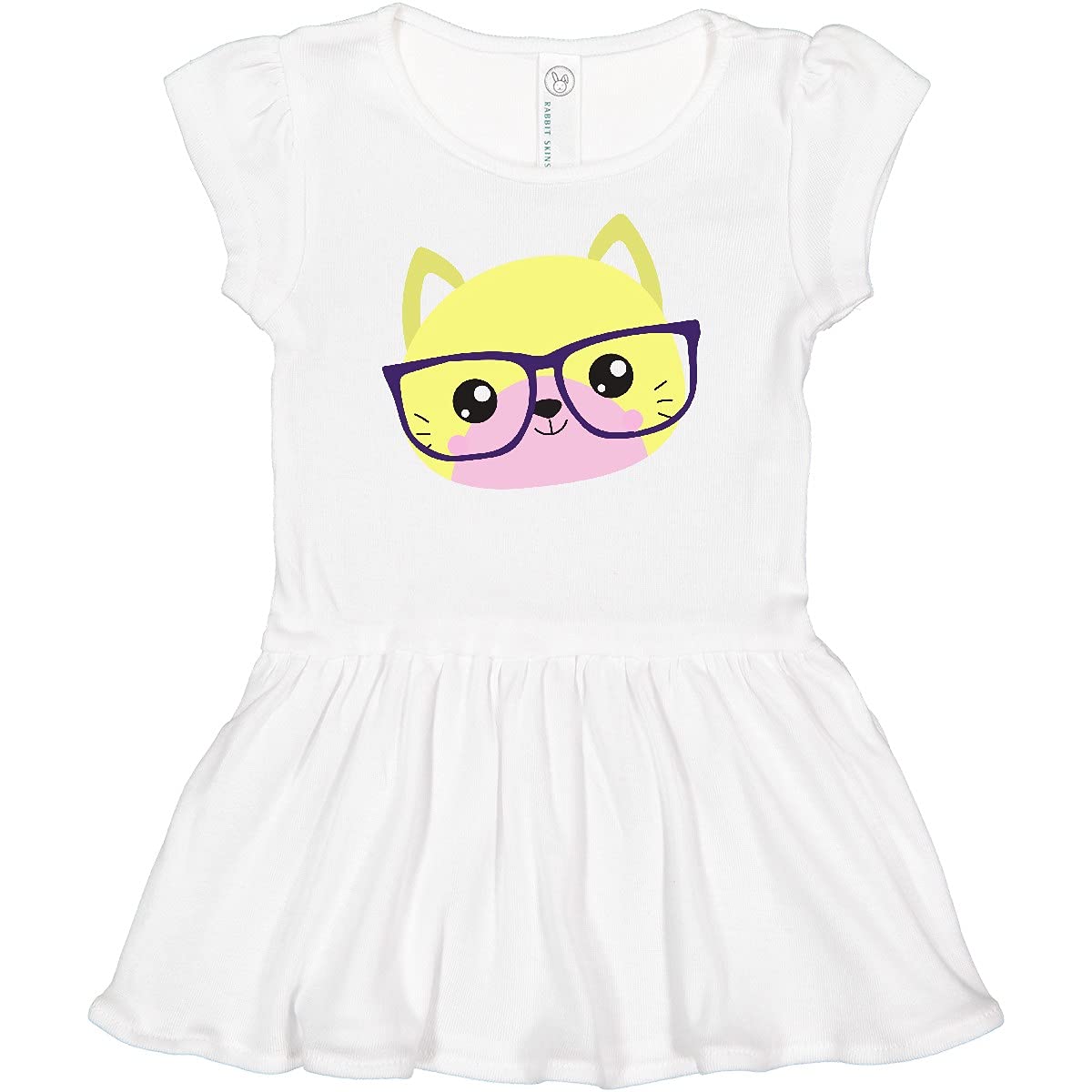 Hipster Cat Dress - Cute Kitten with Glasses for Baby Girls