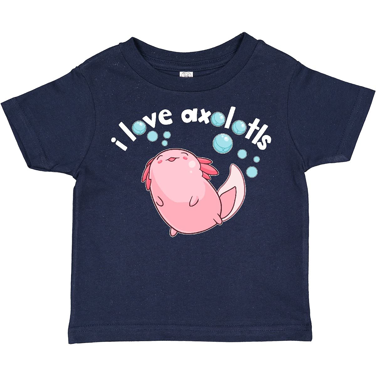 Inktastic I Love Axolotls with Bubbles Toddler T-Shirt - Cute Axolotl Graphic Tee for Kids - Soft Cotton Baby Shirt - Perfect for Playdates, School & Casual Wear