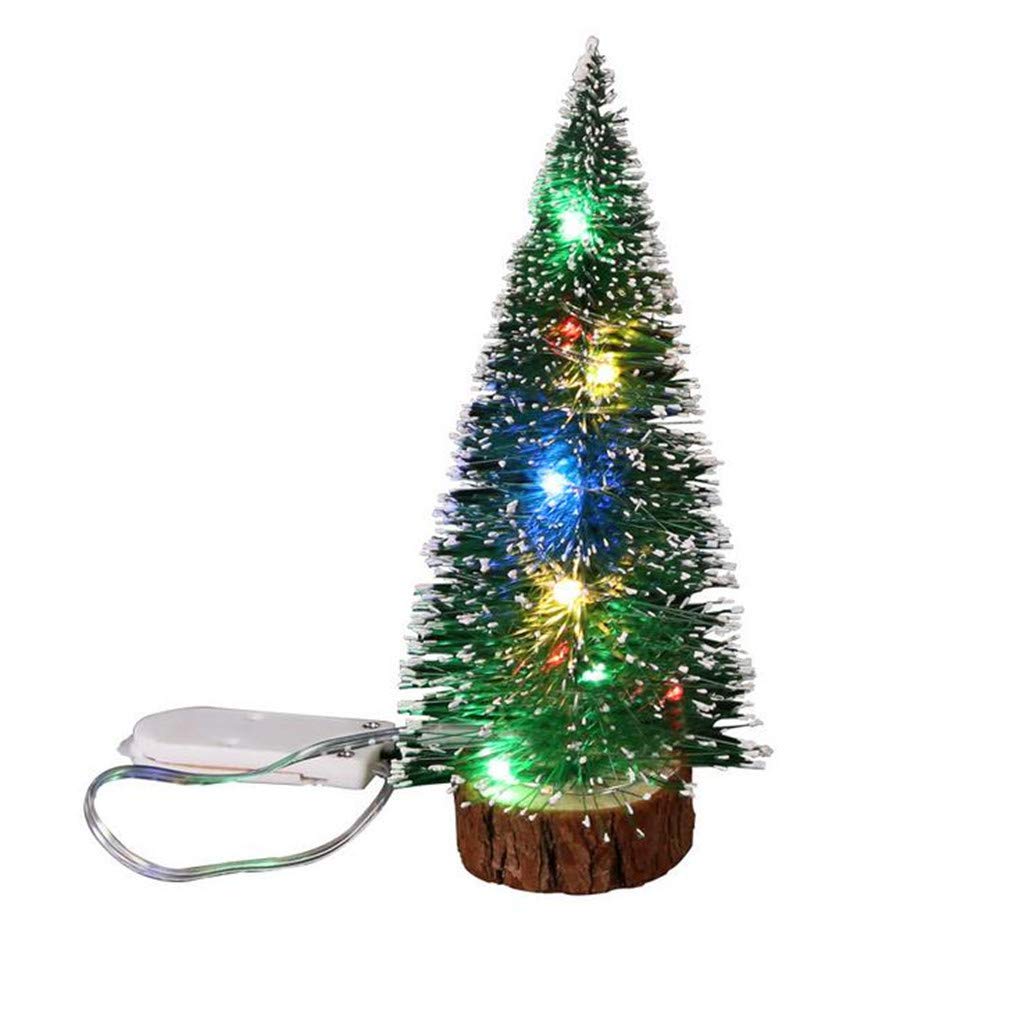 Handmade Mini Wooden Christmas Ornaments with LED Lights - Festive Tree & Desktop Decor for Holiday Home Decoration (Perfect for Xmas Parties, Gifts & Cozy Winter Vibes)