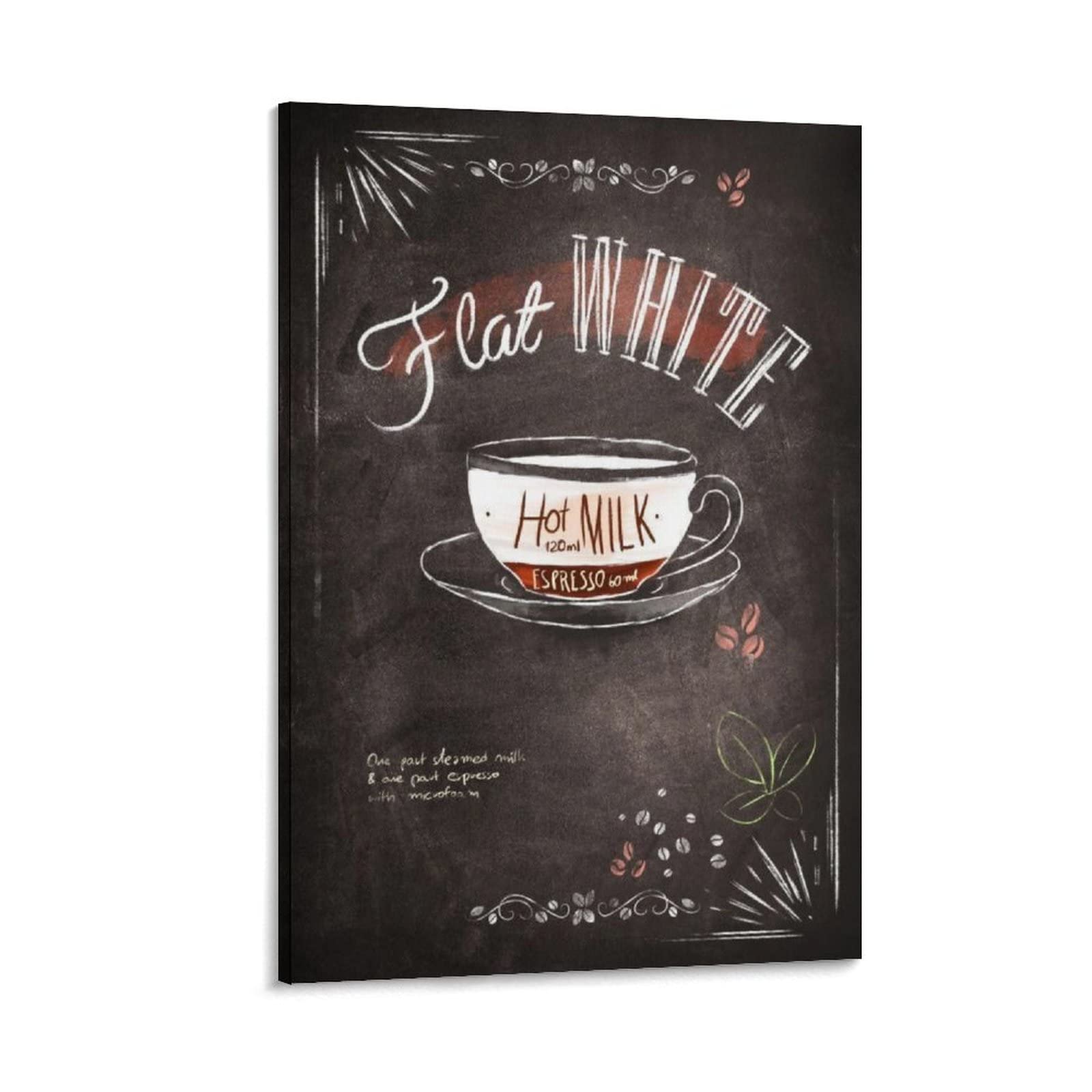 Modern Black and White Chalkboard Posters - Coffee, Noodles, Milk Themed Kitchen & Restaurant Wall Decor (12-Pack) 20x30inch (50x75cm) Canvas Wall Art for Cafe, Dining Room & Home Aesthetic Decor - Perfect Gift for Food Lovers