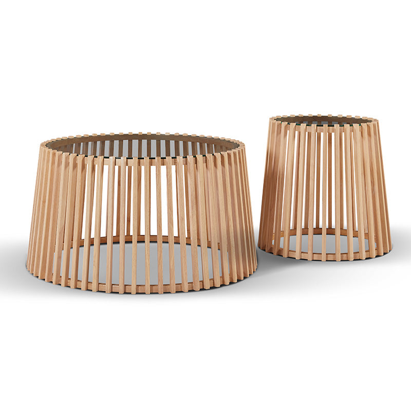 LYNNA 80cm Oak Coffee Table - Modern Living Room Centerpiece for Small Spaces, Home Decor, and Cozy Gatherings