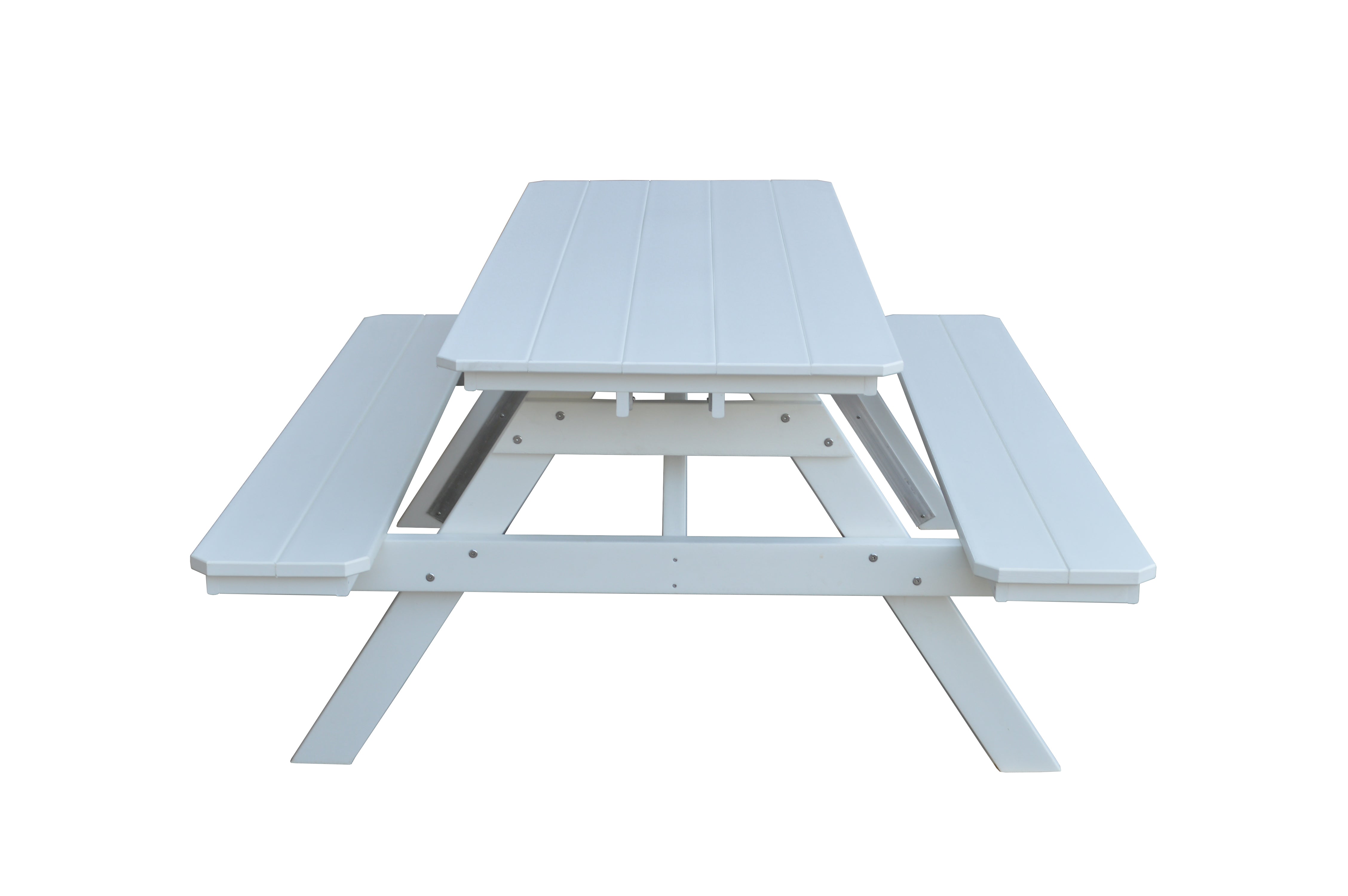 Eco-Friendly Recycled Plastic Picnic Table with Attached Benches – Perfect for Outdoor Dining, Camping, and Backyard Gatherings