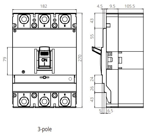 FGM6S 4P 800A 400/690VAC MCCB Circuit Breaker - 4 Pole 800 Amp Thermal Adjustable Type, 75kA ICS - Industrial & Commercial Electrical Protection for Power Distribution Systems