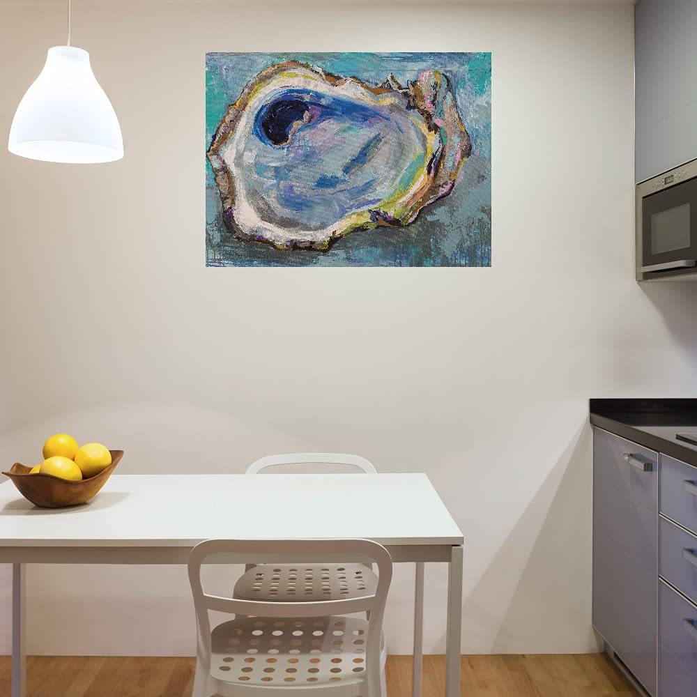 Fine Art Canvas Oyster Two Wall Painting by Jeanette Vertentes - Modern Abstract Canvas Art for Living Room, Bedroom, Office & Dining Decor - Ready to Hang 32x24 Inches - Perfect for Home, Hotel & Restaurant Wall Decoration