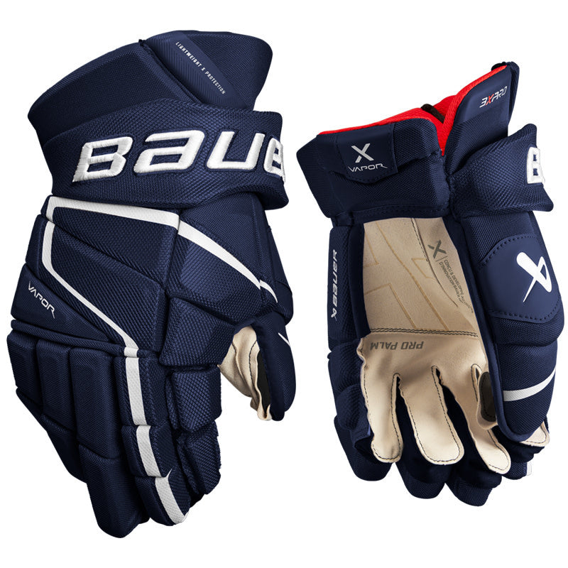 Bauer Vapor 3X Pro Hockey Gloves - Intermediate Size for Youth & Adult Players - Perfect for Ice Hockey Training & Games