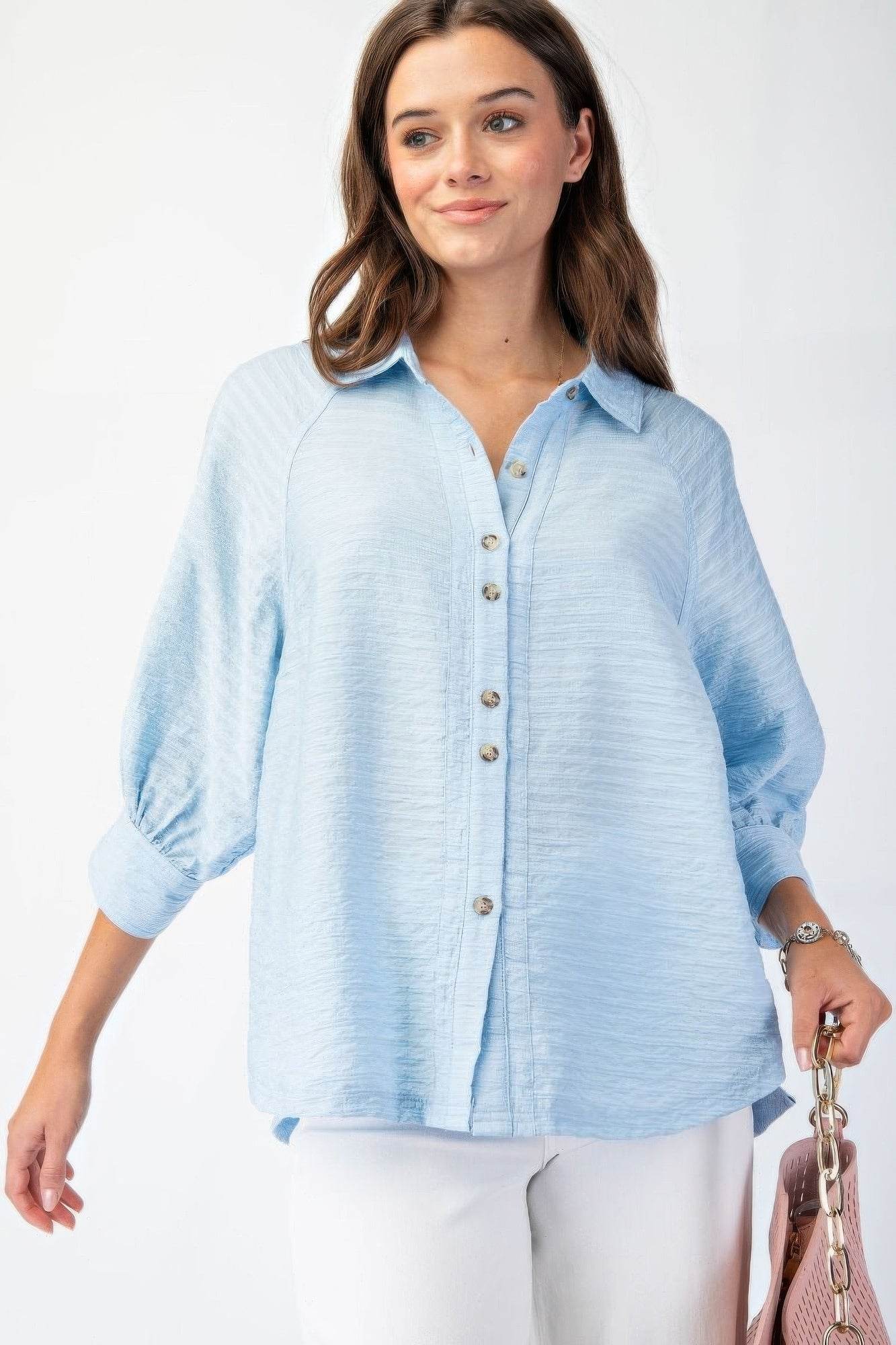 Textured Woven Button Down Shirt for Men & Women - Casual & Office Wear - Perfect for Business, Dates & Everyday Outfits