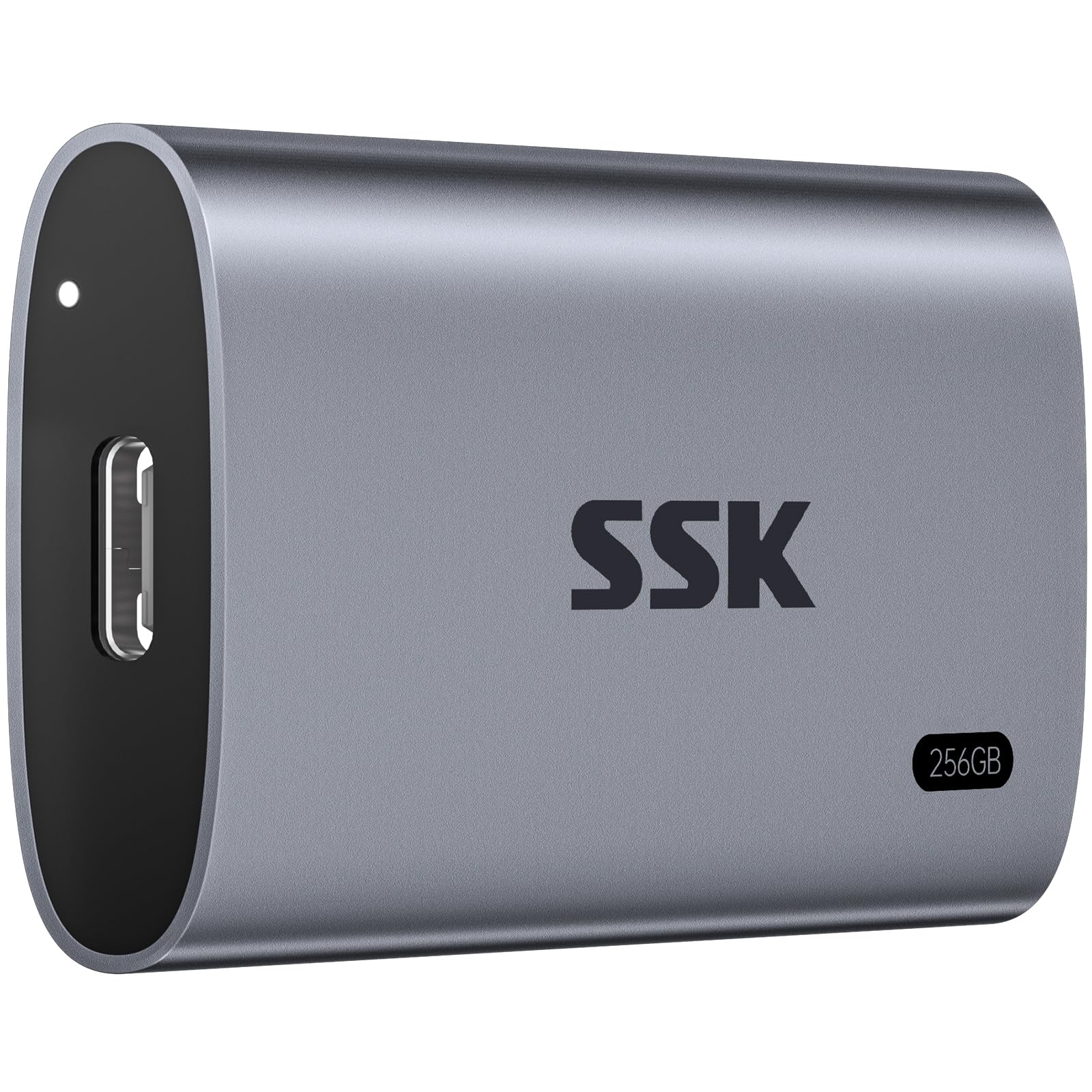 SSK 256GB Portable External SSD Hard Drive - USB 3.2 Gen 2 Fast Transfer up to 550MB/s - Compatible with iPhone 15/Pro, Windows PC, Mac, Android - LED Indicator, Trim & Smart Support - Perfect for Travel, Work, Gaming & Data Backup