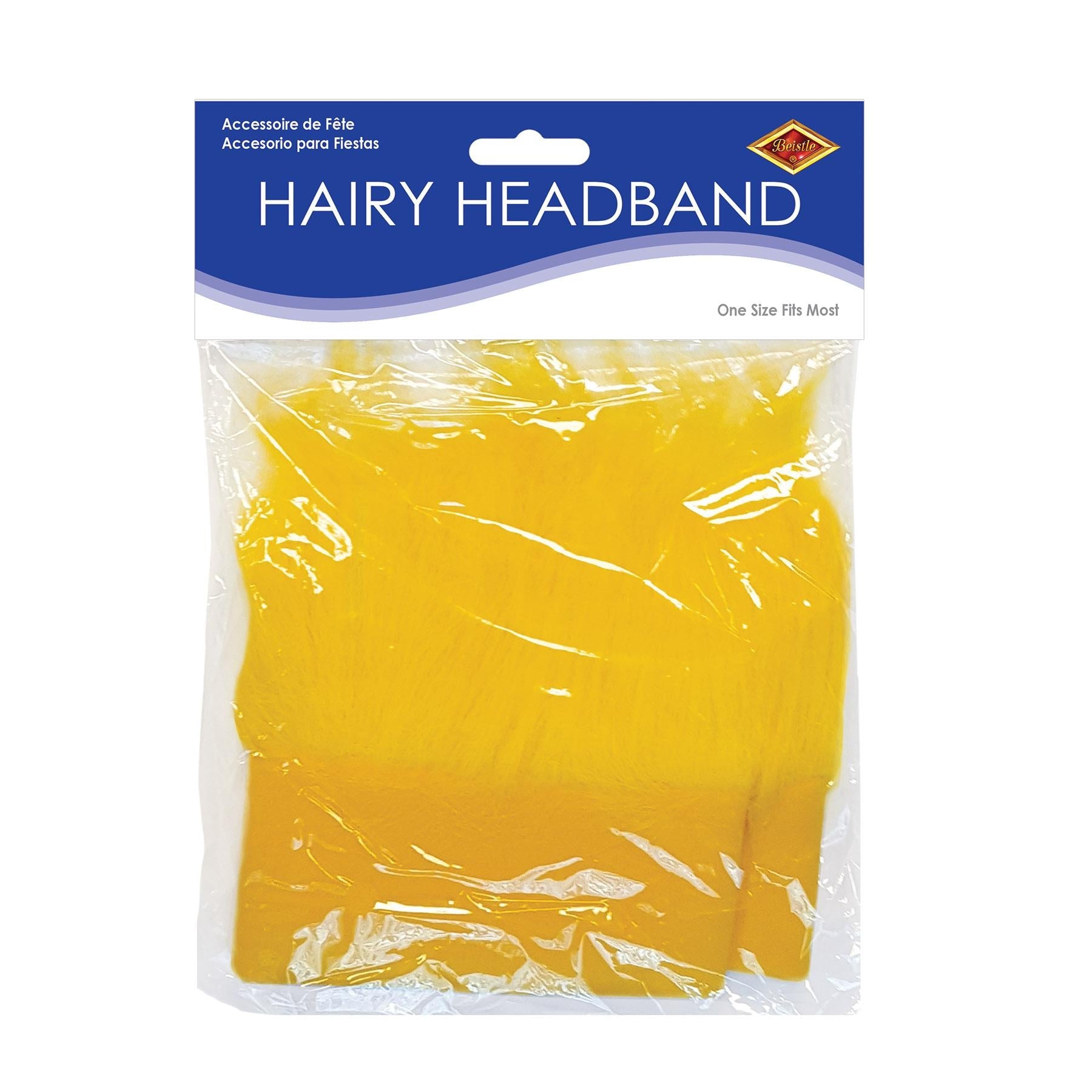 12 Pack Beistle Hairy Headband - Yellow Costume Accessories for Halloween, Cosplay & Themed Parties - Fun Wig Headbands for Adults and Kids