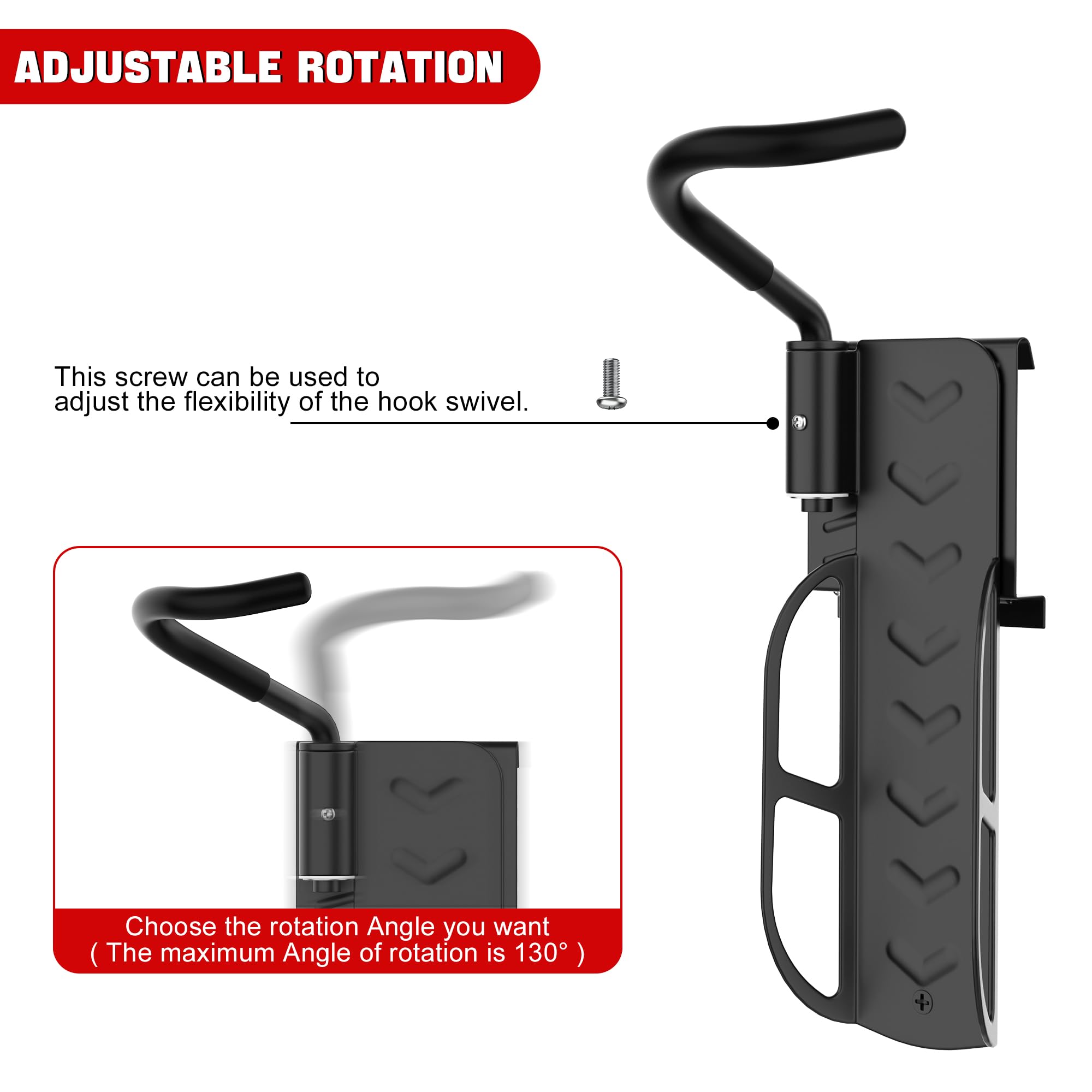 Ultrawall Adjustable Swivel Bike Storage Rack - Wall Mounted Vertical Bicycle Hanger for Garage & Indoor Use - Space Saving Bike Holder for Home, Apartment, and Small Spaces