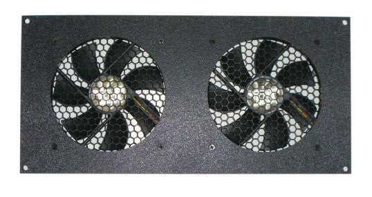 CG CabCool 1202 Dual 120mm Fan 12V Cooling System Kit for PC Cabinet & Home Theaters with Thermal Control - Perfect for Gaming Rigs and AV Equipment Cooling