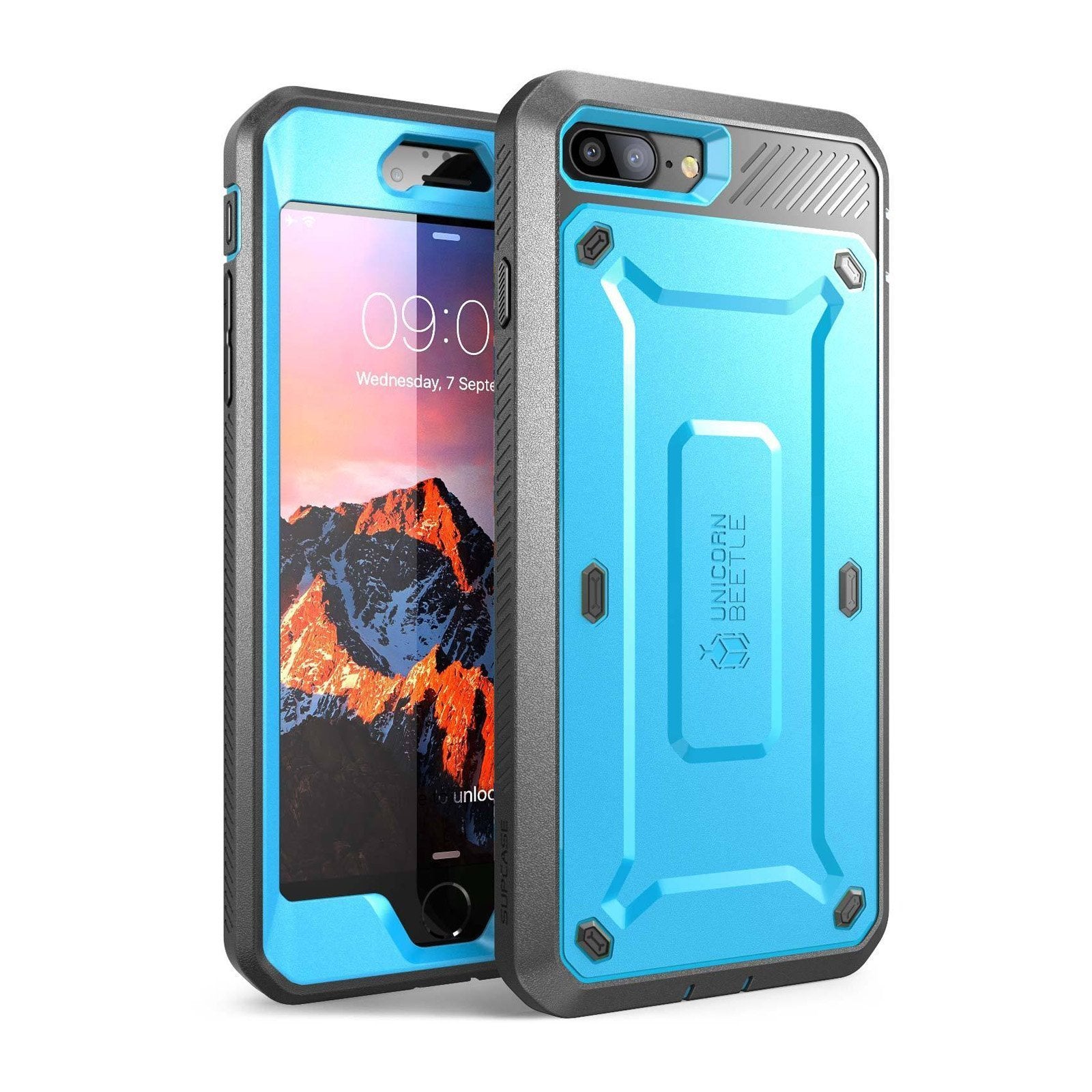 iPhone 7 Unicorn Beetle Pro Case with Holster - Rugged Protective Cover in Blue | Perfect for Outdoor Activities, Work & Everyday Use