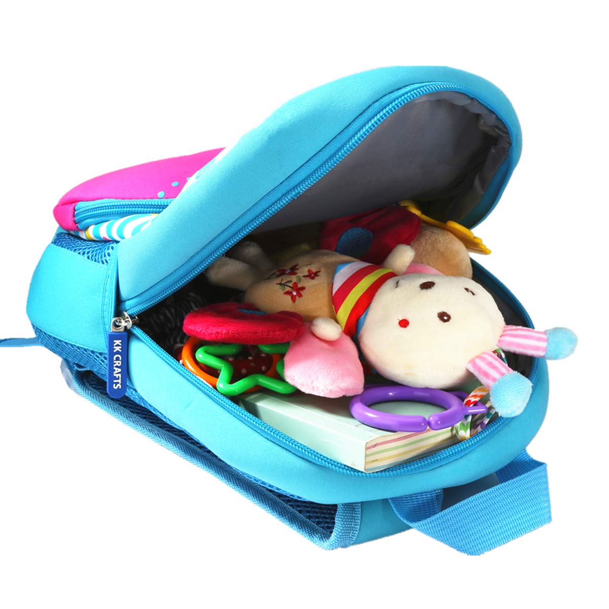 KK CRAFTS Neoprene Preschool Backpack for Toddlers - Cute Mermaid Design School Bag & Lunch Bag for Boys & Girls - Perfect for Daycare, Kindergarten & Outdoor Adventures