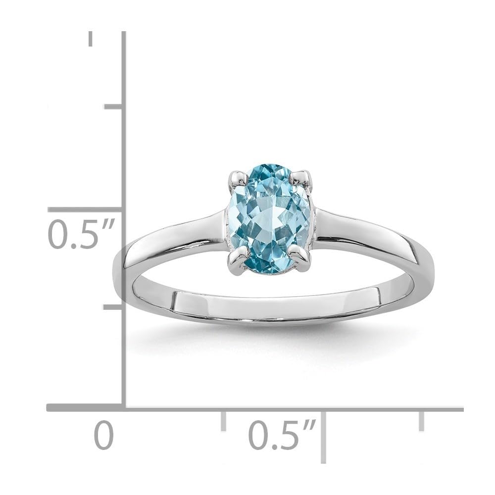 925 Sterling Silver Rhodium Plated Swiss Blue Topaz Engagement Ring - 1.92ct Oval Cut Gemstone for Women | Diamond2Deal | Perfect for Proposals, Anniversaries & Special Occasions