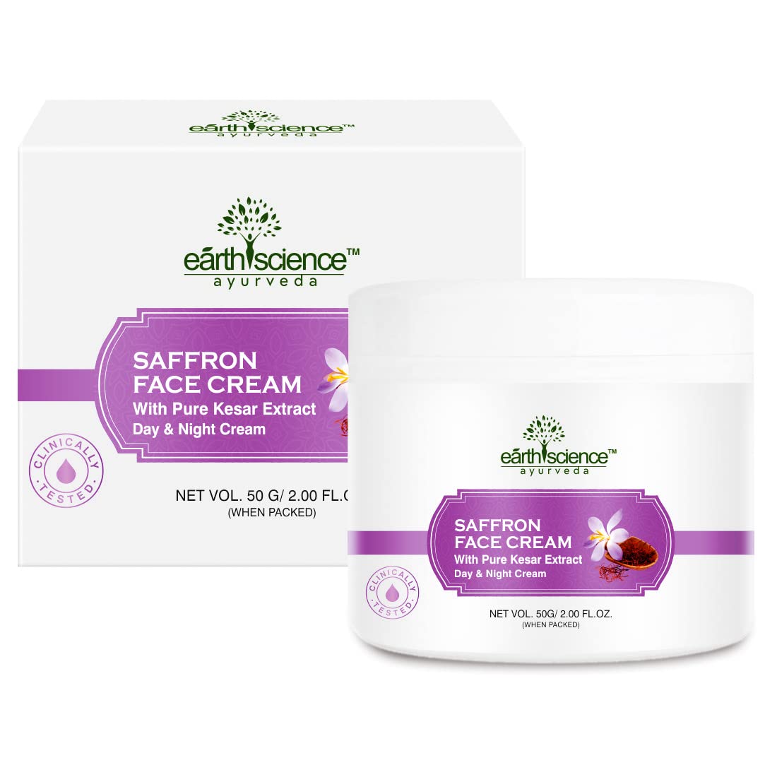 Pure Ayurvedic Saffron (Kesar) Face Cream for Glowing Skin - 50g | Natural Skin Brightening & Anti-Aging | Day & Night Moisturizer for Dry & Dull Skin | Pack of 1 | Perfect for Daily Skincare Routine & Special Occasion Prep