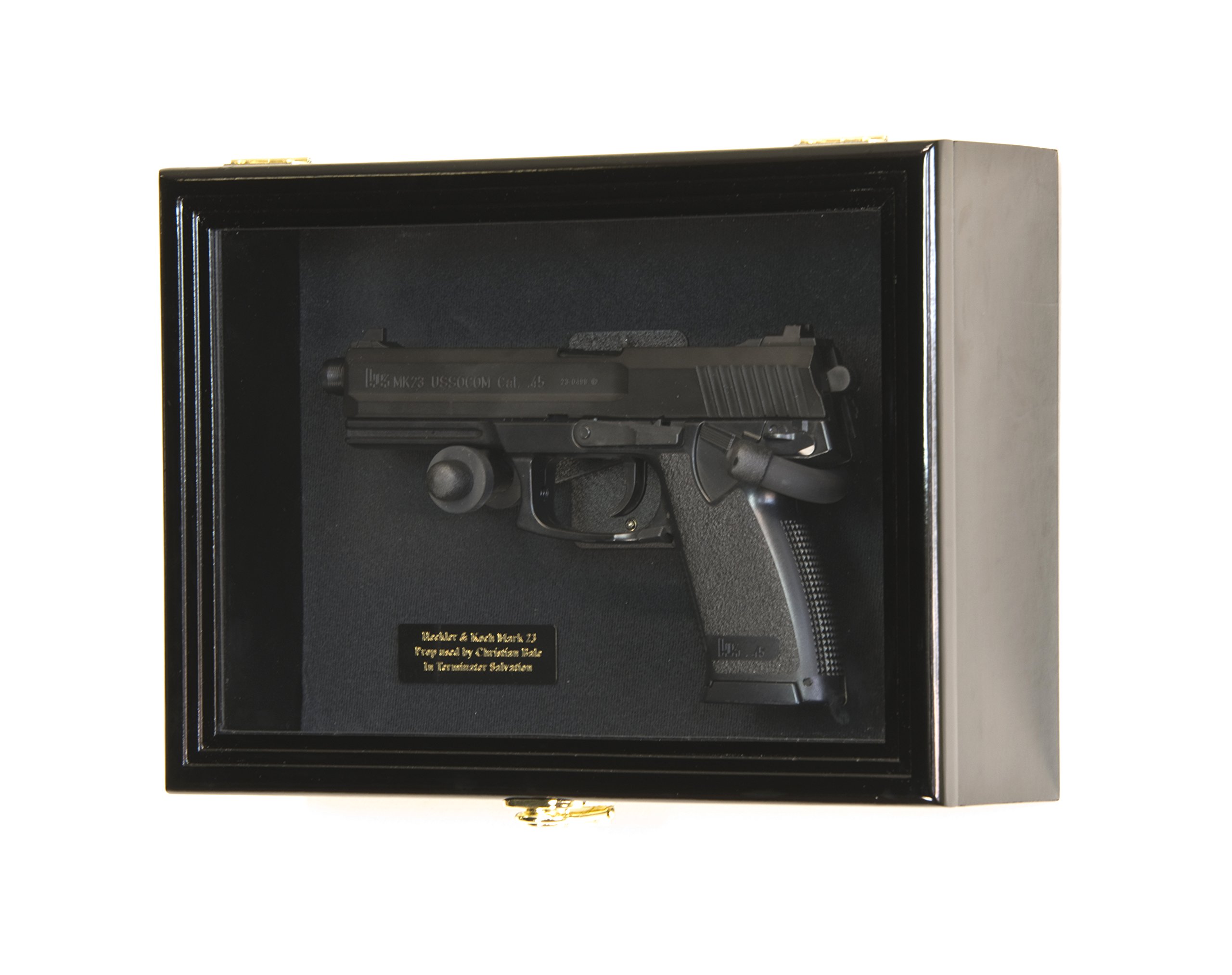 Premium Single Pistol Display Case - Solid Hardwood Wall Mounted Gun Cabinet for Handgun Storage & Protection | Perfect for Home, Office, or Gun Range Display