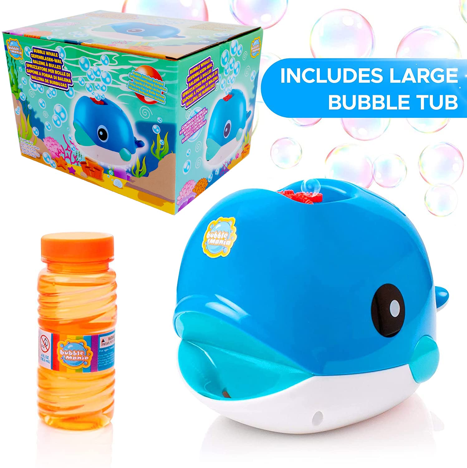 Whale Bubble Blower Machine for Kids - Automatic Bubble Maker with 500+ Bubbles per Minute - Outdoor Party & Backyard Play Toy for Toddlers & Children - Perfect for Birthday, Summer Fun, and Garden Activities