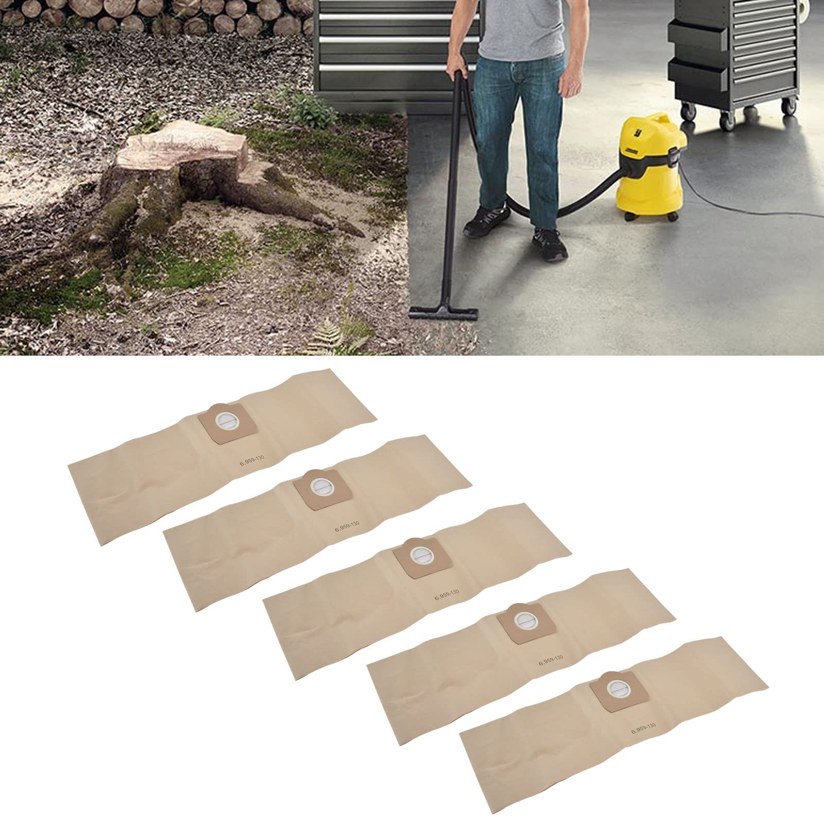 5Pcs Vacuum Cleaner Dust Bags Replacement - Compatible with WD3200 WD3300 WD3500 Models (6.959-130.0) | Portable Sweeper Cleaning Bags Accessory | Ideal for Home Cleaning, Pet Hair Removal & Office Maintenance