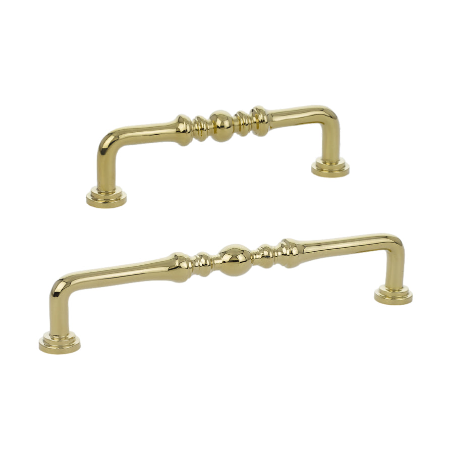 Vintage Polished Brass Cabinet Drawer Pulls - Classic Heritage Style Hardware for Kitchen, Bathroom & Furniture Restoration (Set of 10) - Perfect for Shaker Cabinets, Dressers & Antique Furniture Refinishing Projects