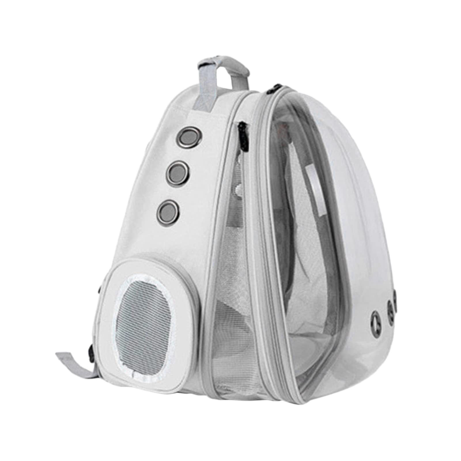 Enakshi Expandable Cat Carrier Backpack - Transparent Bubble Design for Front & Back, Gray Pet Travel Bag | Durable & Comfortable for Cats & Small Dogs | Perfect for Air Travel, Vet Visits & Outdoor Adventures