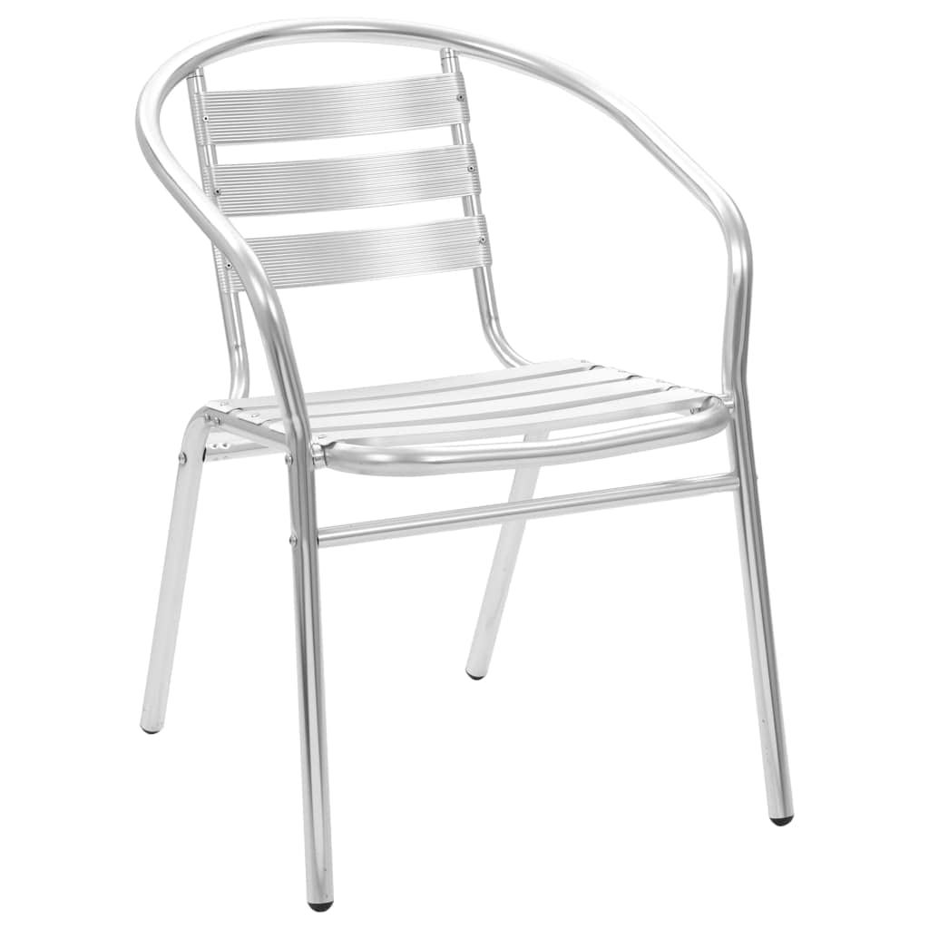 4-Piece Stackable Aluminum Outdoor Dining Chairs with Armrests - Patio, Garden, Backyard & Poolside Furniture for Relaxing & Entertaining