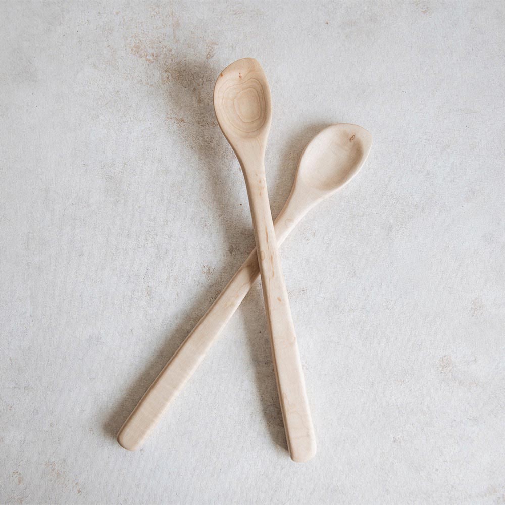 Hand Carved Maple Wood Cooking Spoon - Natural Kitchen Utensil for Stirring, Mixing & Serving - Perfect for Soups, Sauces & Baking