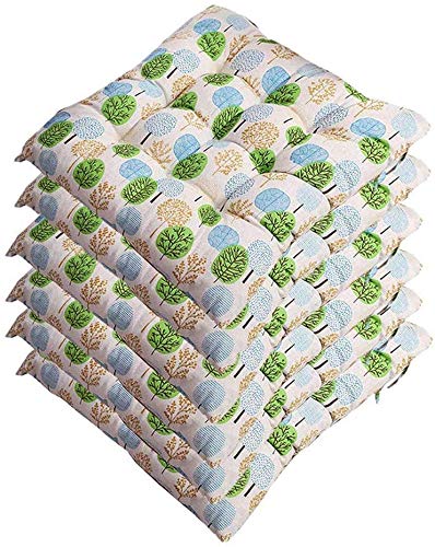 JLDNC Non-Slip Chair Cushions (6-Pack) - 16x16 Inch Washable Seat Pads with Ties for Dining Chairs, Office Chairs & Hardwood Floors - Durable Comfort for Home & Office Use