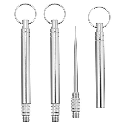Premium Stainless Steel Toothpicks Set - 3 Pack Durable Portable Fruit Picks for Teeth Cleaning | Home, Office, Travel & Outdoor Use | Silver Elegant Design