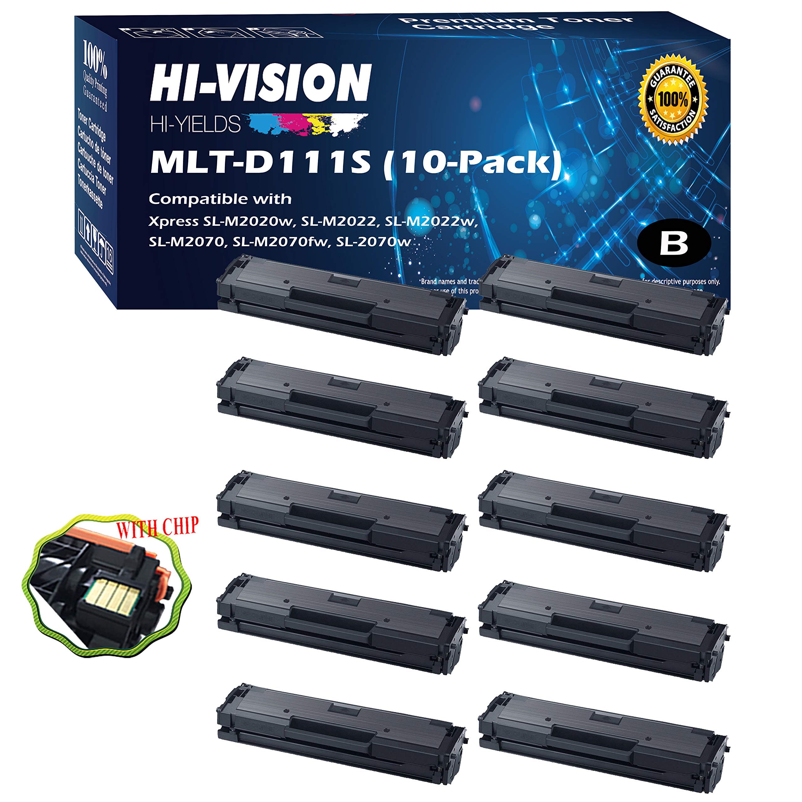 Samsung 111S Toner Cartridge (10-Pack, Black) - Compatible with SL-M2020W, M2070 Printers - for Office & Home Printing