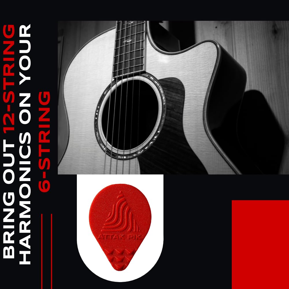 Acoustik Attak Structured Guitar Picks - Medium Thickness for Unique Tone (10 Pack) | Perfect for Rock, Blues & Acoustic Performances
