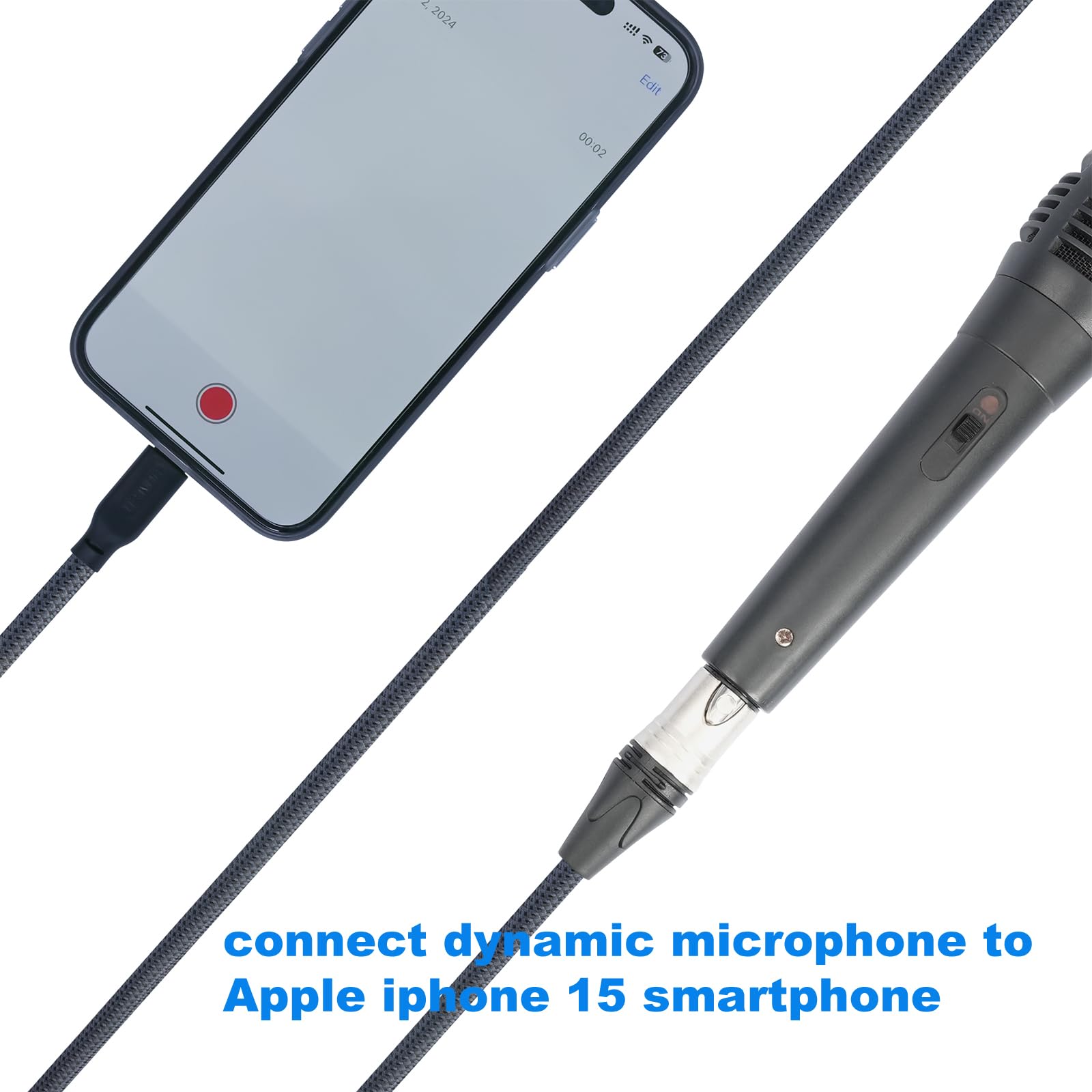 3.3FT Female XLR to USB C Microphone Cable - Professional Audio Connector for Dynamic Mics, iPhone 15, iPad, Laptop & Tablet - Perfect for Podcasting, Live Streaming & Home Recording