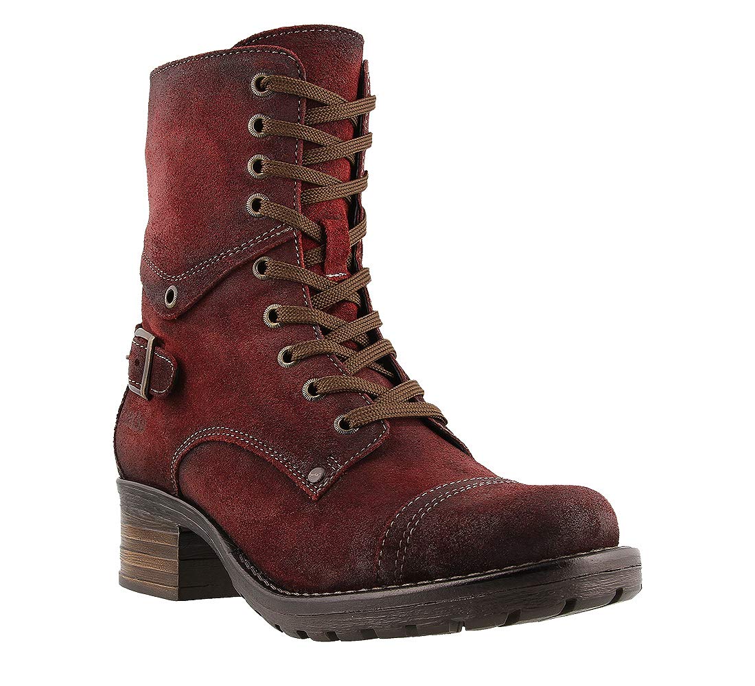 Taos Crave Women's Boots - Stylish Ankle Boots with Lace-Up & Side Zipper for Perfect Fit - Removable Arch Support Footbed - Comfortable & Fashionable for Everyday Wear, Work, Dating & Fall/Winter Outfits