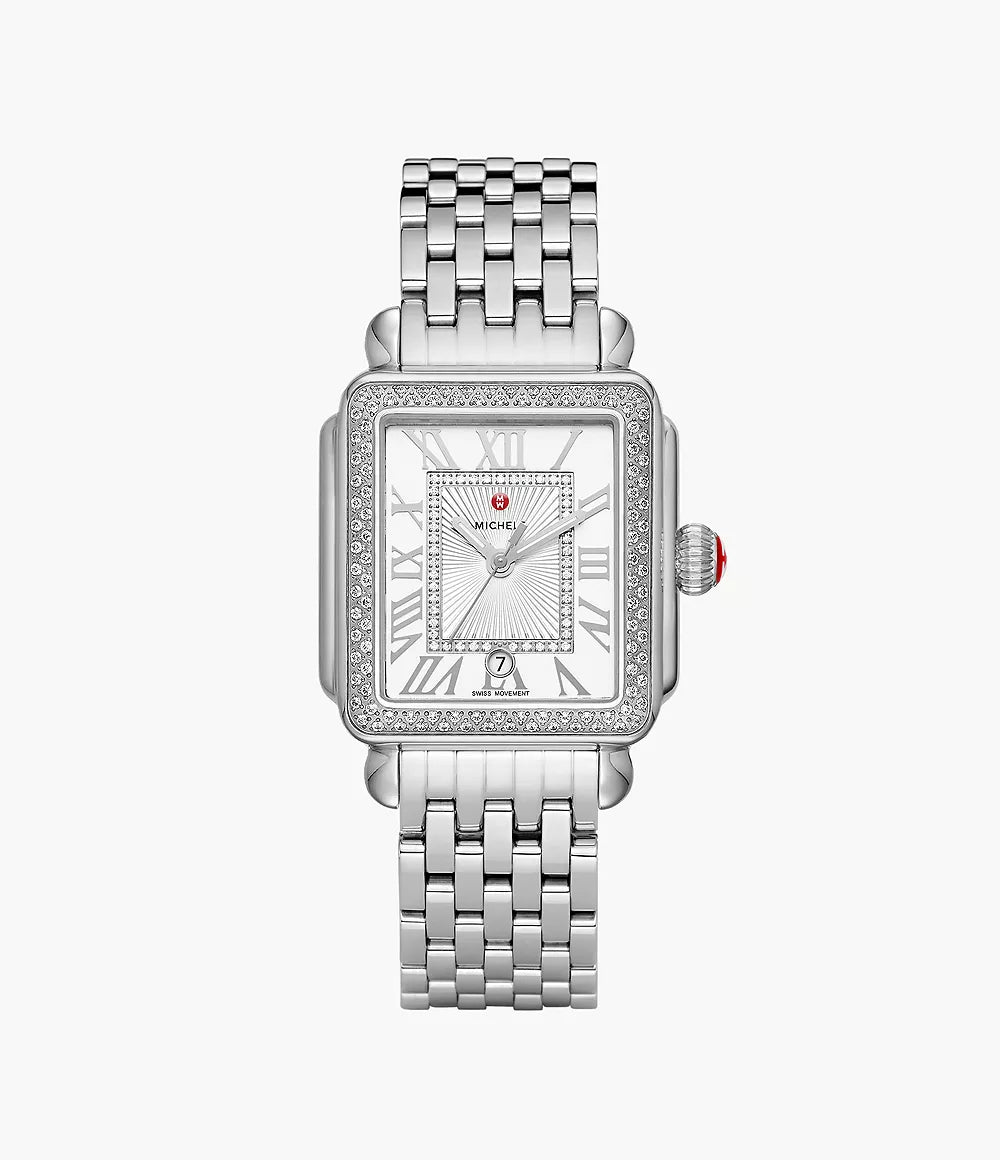 Deco Madison Stainless Steel Diamond Watch for Women - Elegant Luxury Timepiece for Business, Party & Everyday Wear