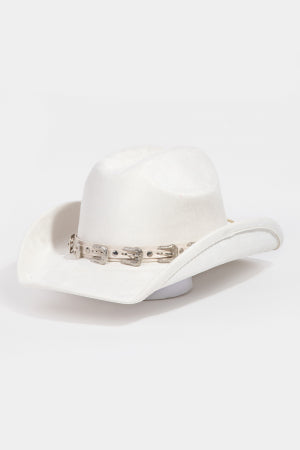 Women's Western Cowboy Hat with Belt Strap - Stylish Cowgirl Accessory for Rodeo, Country Music Festivals & Western Fashion Outfits