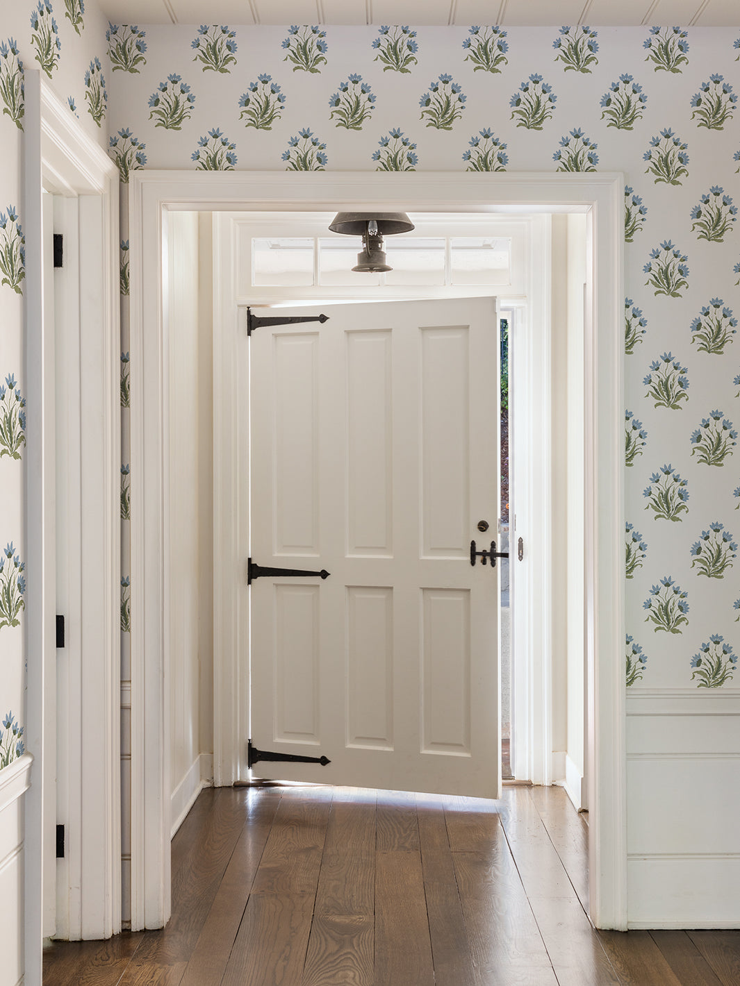 Nathan Turner Blue Green Hillhouse Block Print Small Wallpaper - Perfect for Bedroom, Living Room & Home Decor