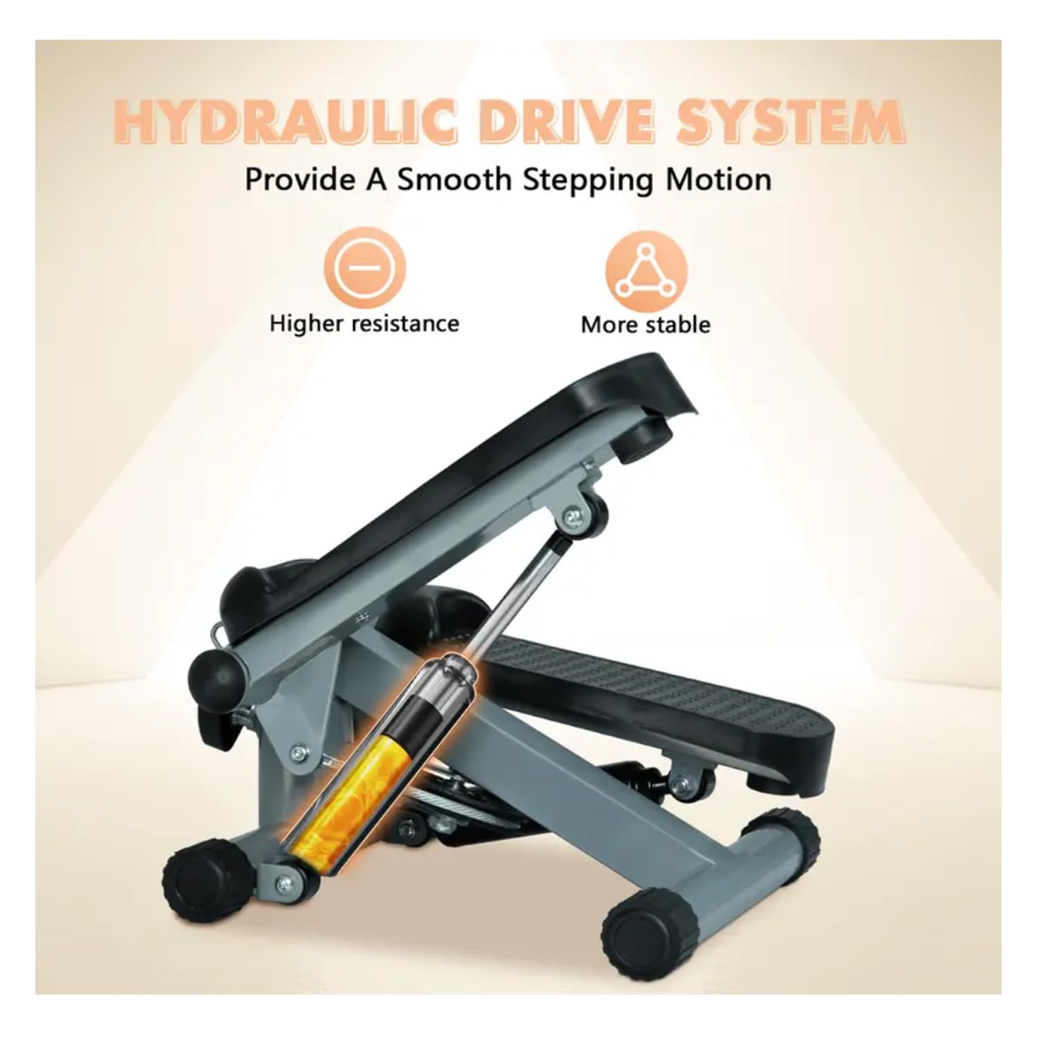 Best Hydraulic Fitness Stepper with Resistance Bands for Home Workouts - Full Body Exercise Equipment with LCD Monitor (220LBS Capacity) - Perfect for Cardio, Leg Toning & Small Space Fitness
