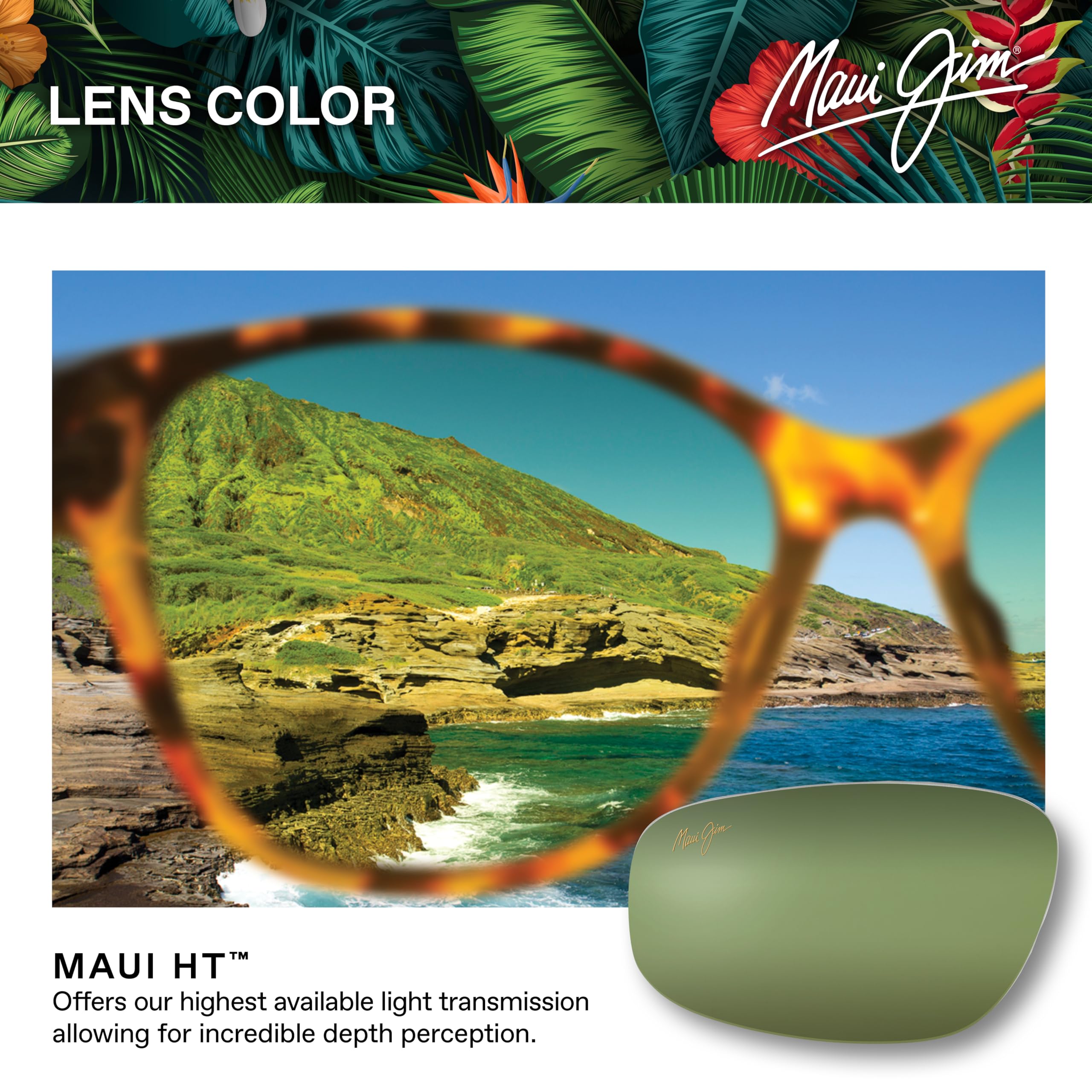 Maui Jim Kanaha Polarized Rimless Sunglasses for Men & Women - UV Protection, Lightweight & Universal Fit - Perfect for Driving, Beach & Outdoor Activities