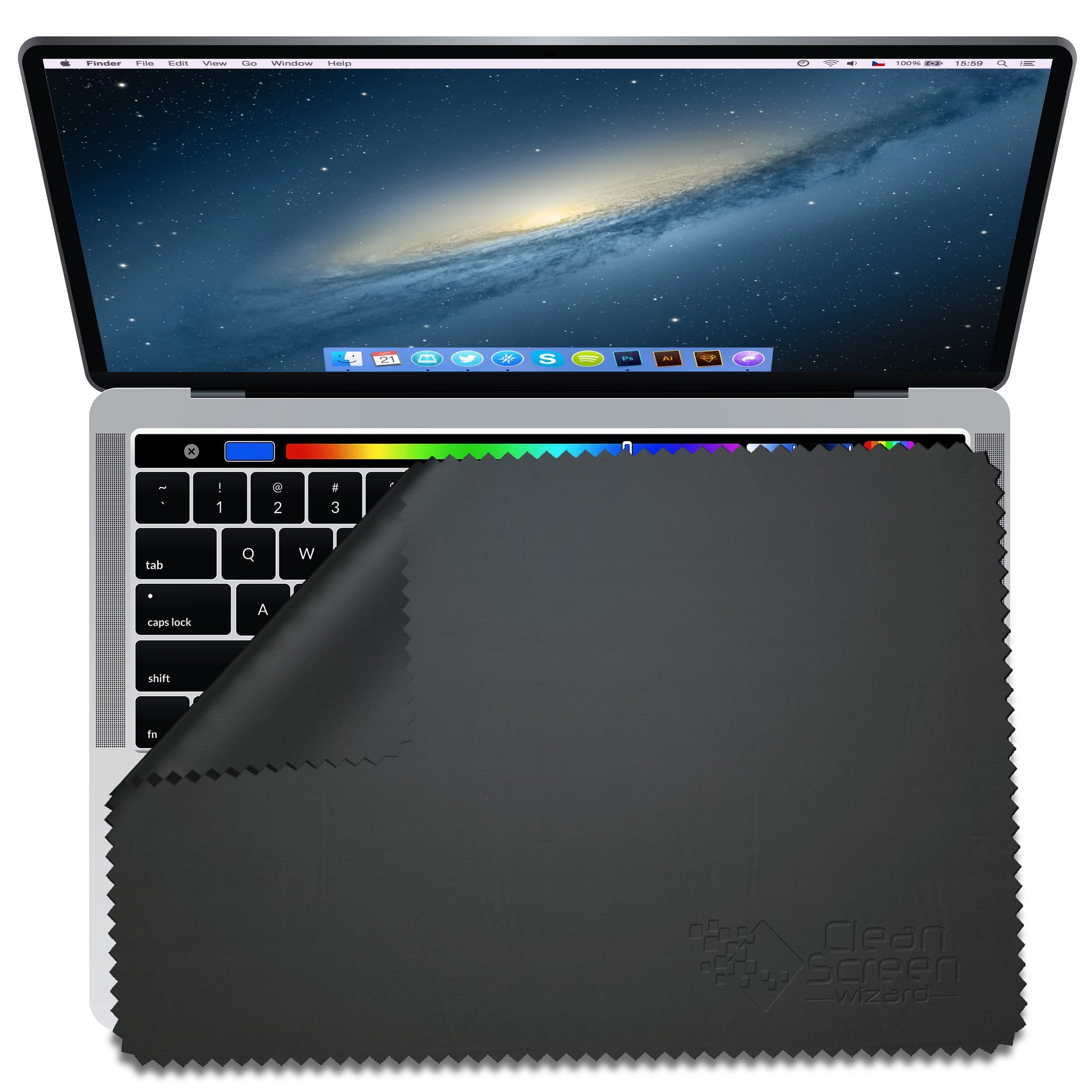 Premium Microfiber Screen & Keyboard Cleaning Cloths for MacBook Pro 15-inch - Scratch-Free Laptop Screen Protector & Dust Cover - Ideal for Office, Travel, and Home Use (Black)